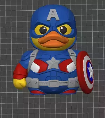 Rubber Duck - Captain America color version - 3D print