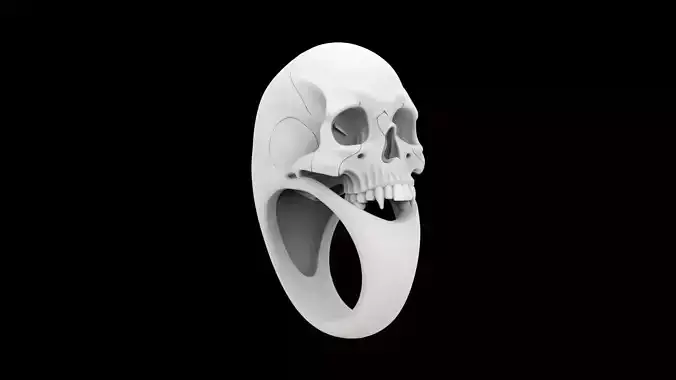 Classic Skull Ring 3D print model