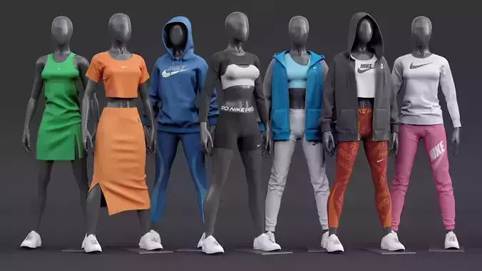 Female Mannequin Nike POSE 2 3D Model Collection