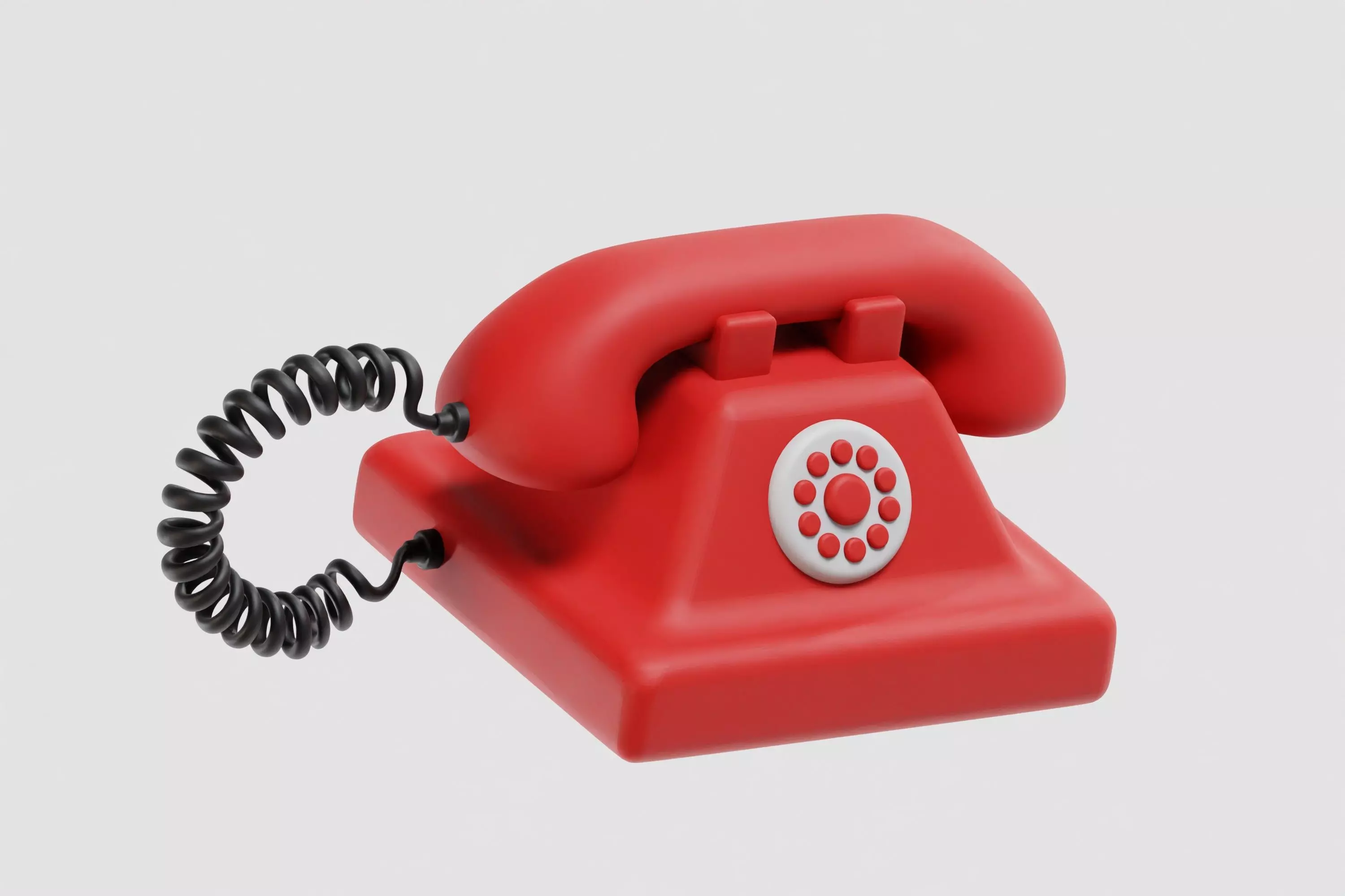 Cartoon Telephone Low-poly 3D model_1