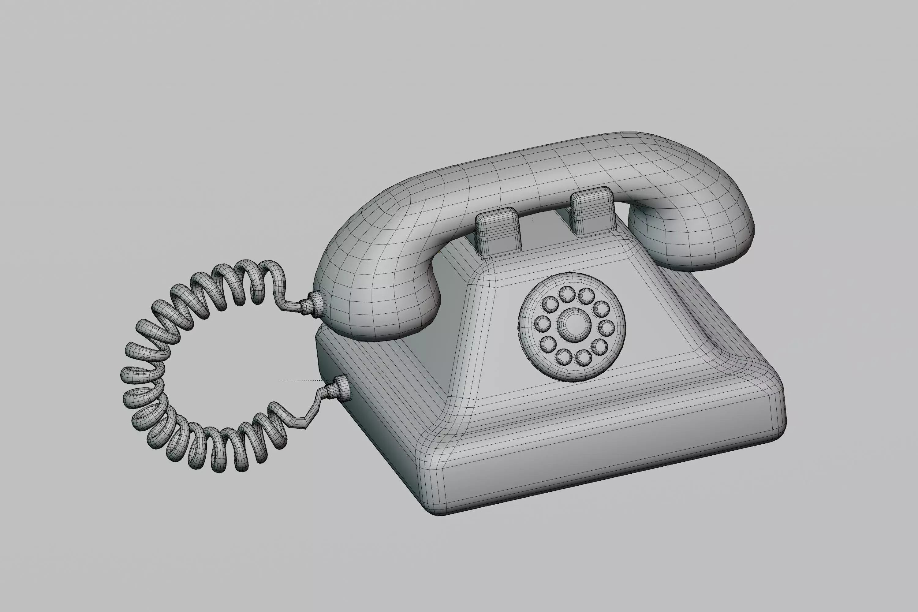 Cartoon Telephone Low-poly 3D model_6