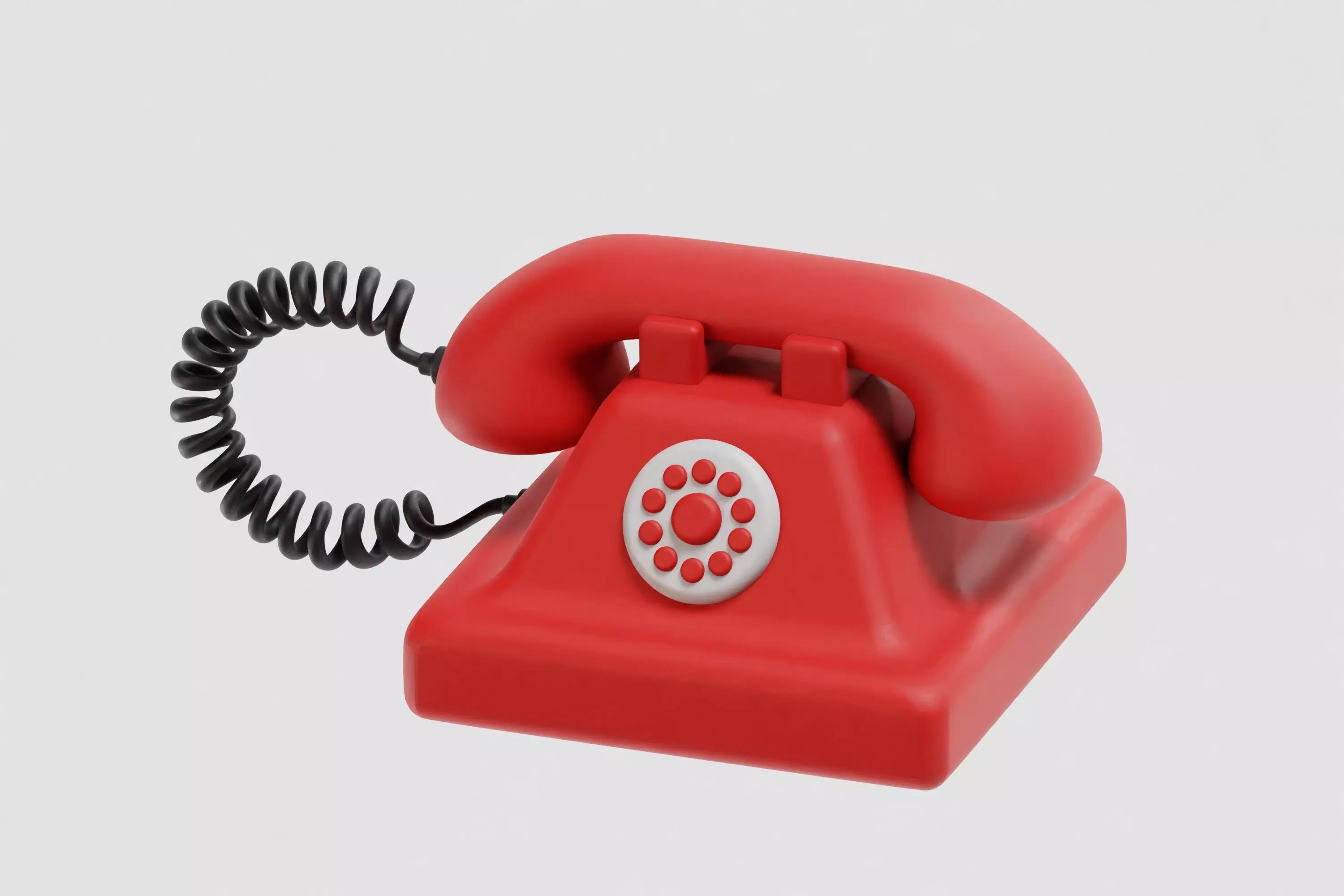 Cartoon Telephone Low-poly 3D model_3