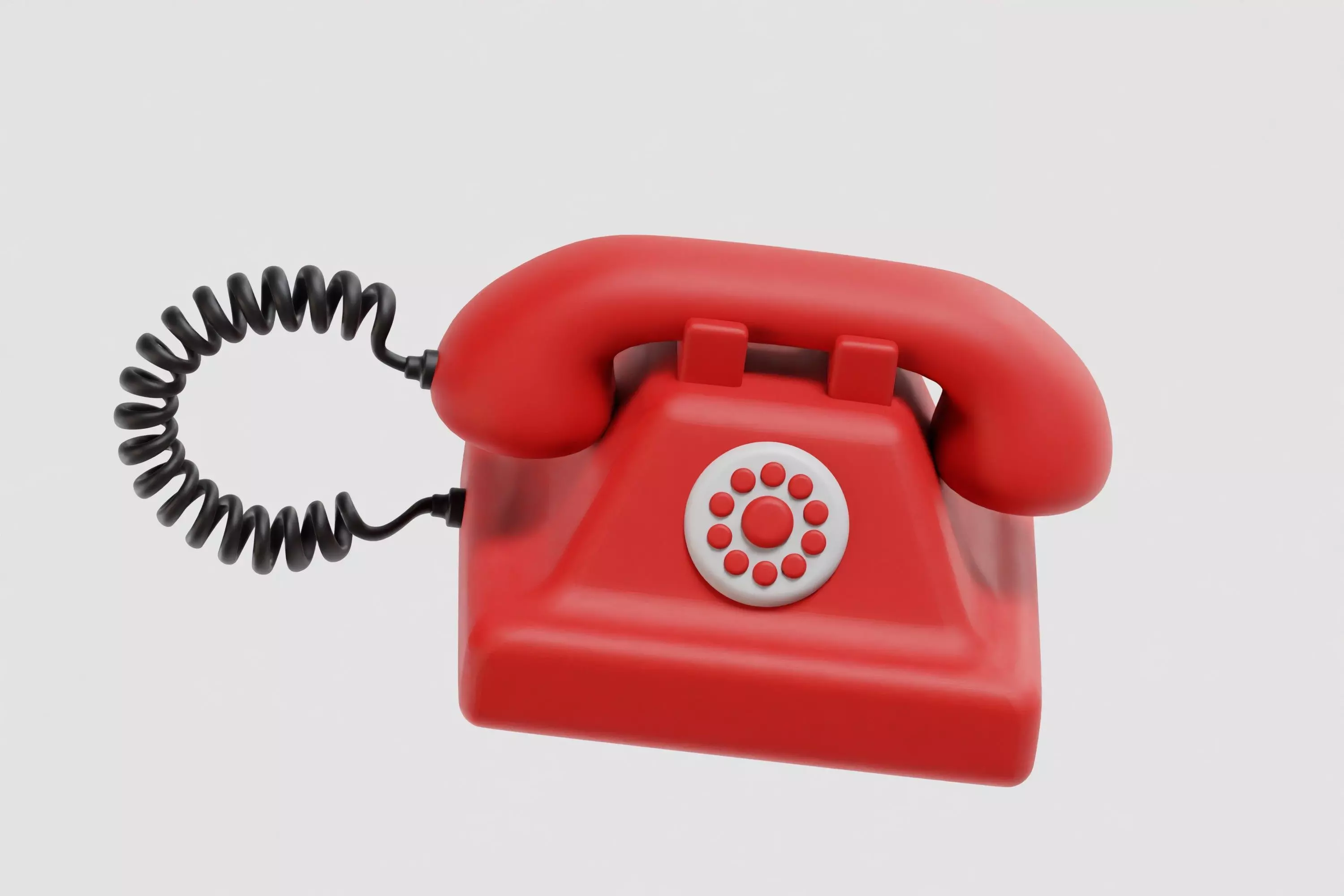 Cartoon Telephone Low-poly 3D model_2