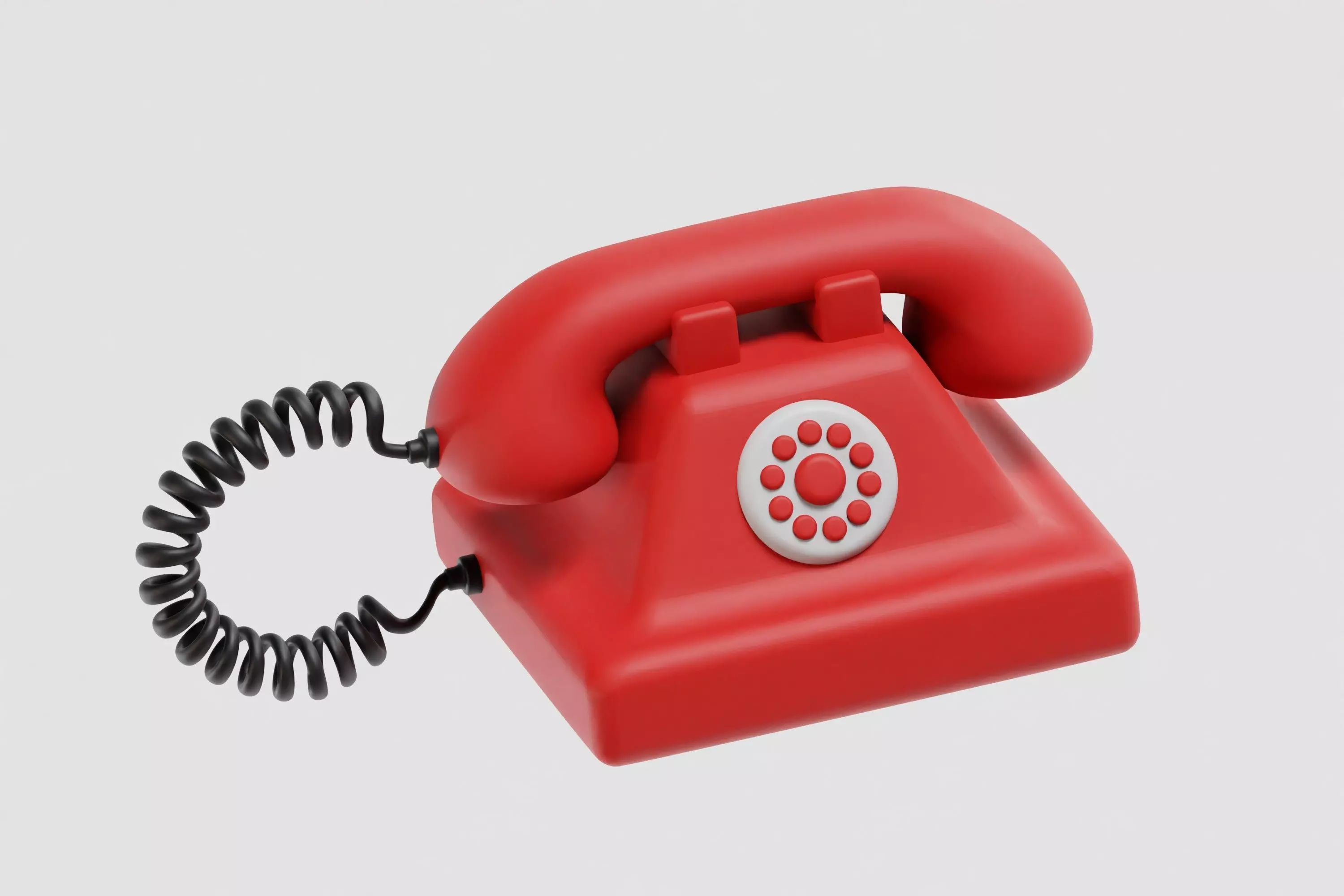Cartoon Telephone Low-poly 3D model_5