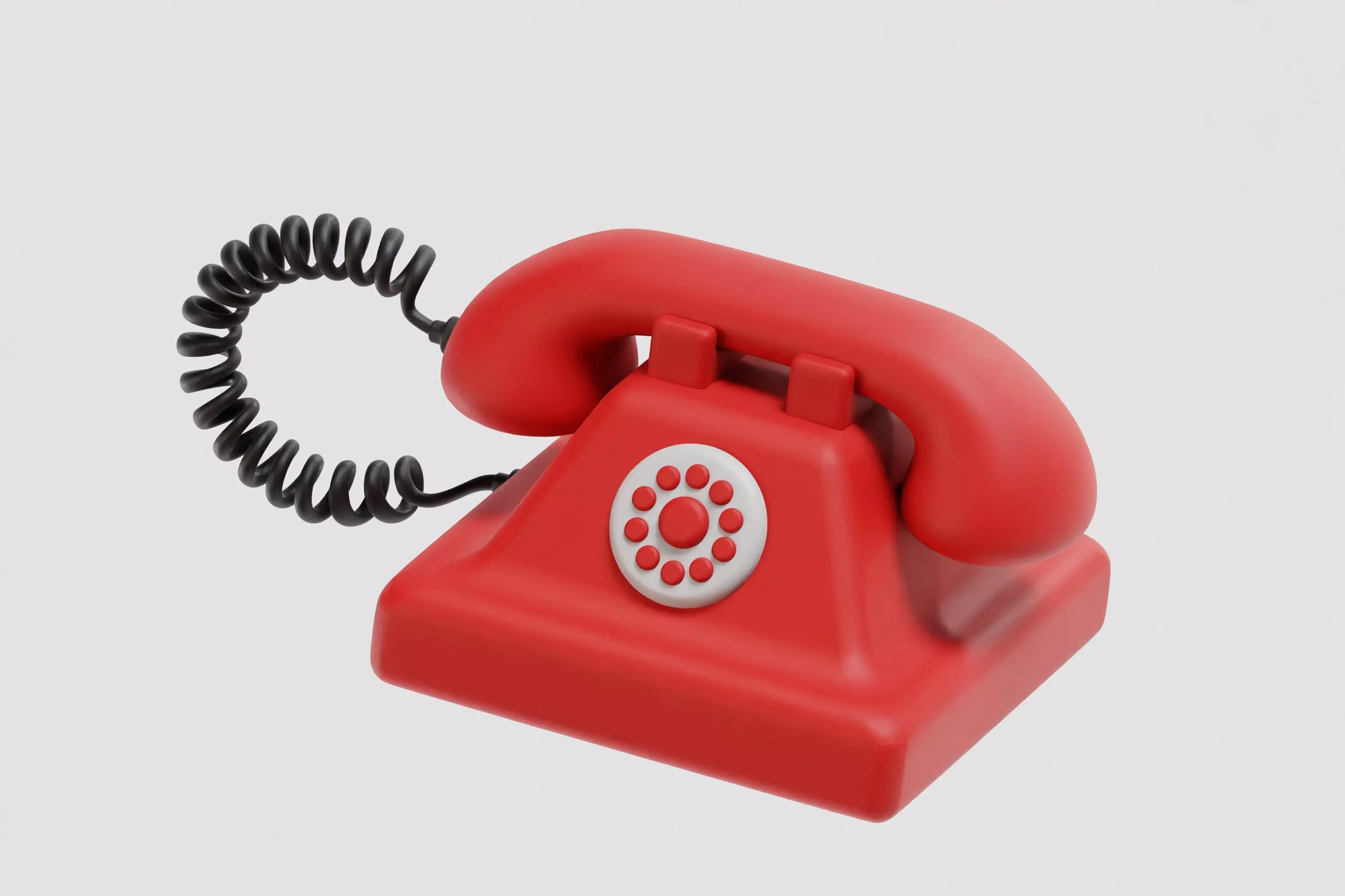 Cartoon Telephone Low-poly 3D model_4
