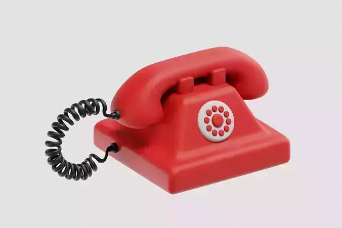 Cartoon Telephone Low-poly 3D model