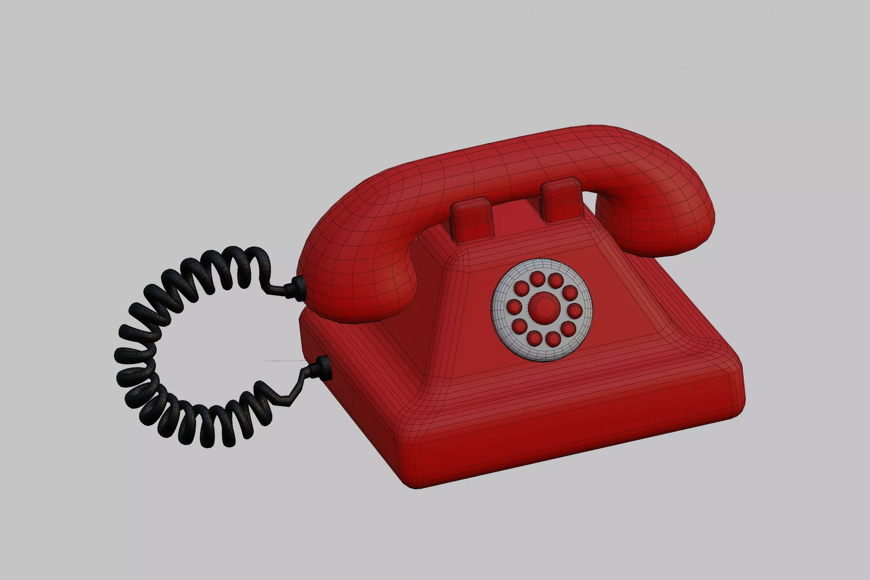 Cartoon Telephone Low-poly 3D model_7