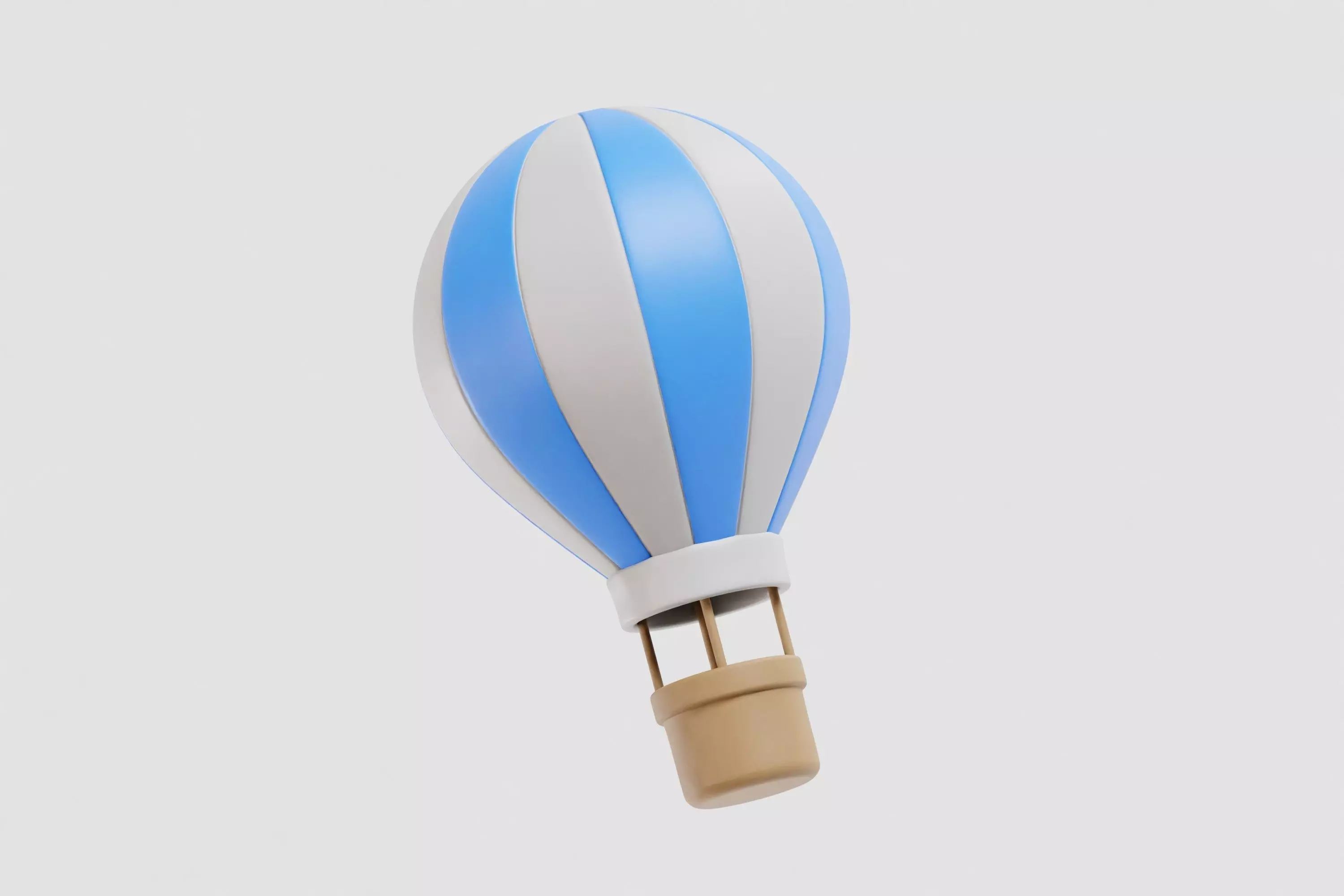 Hot Air Balloon cartoon Low-poly 3D model_3