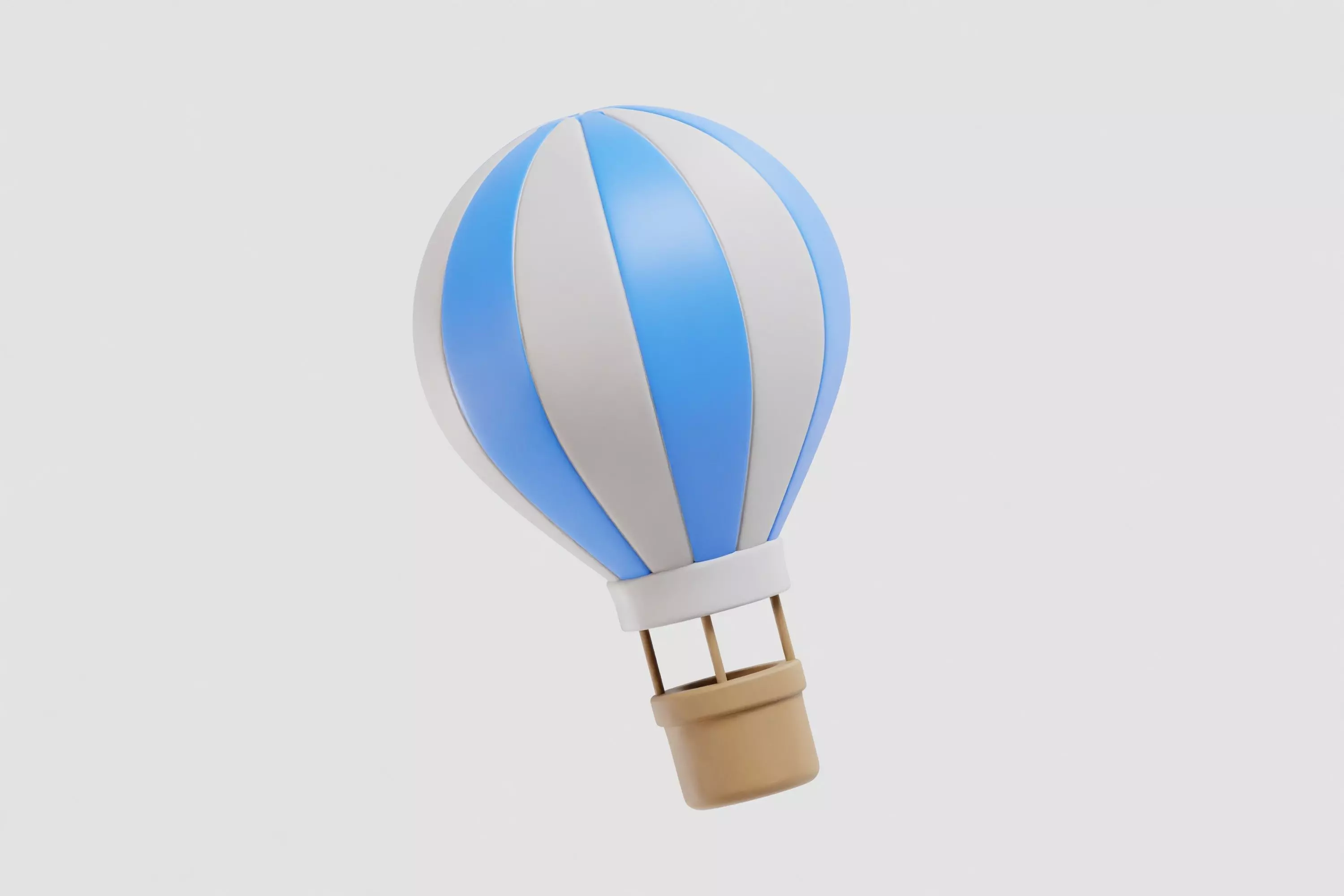 Hot Air Balloon cartoon Low-poly 3D model_2