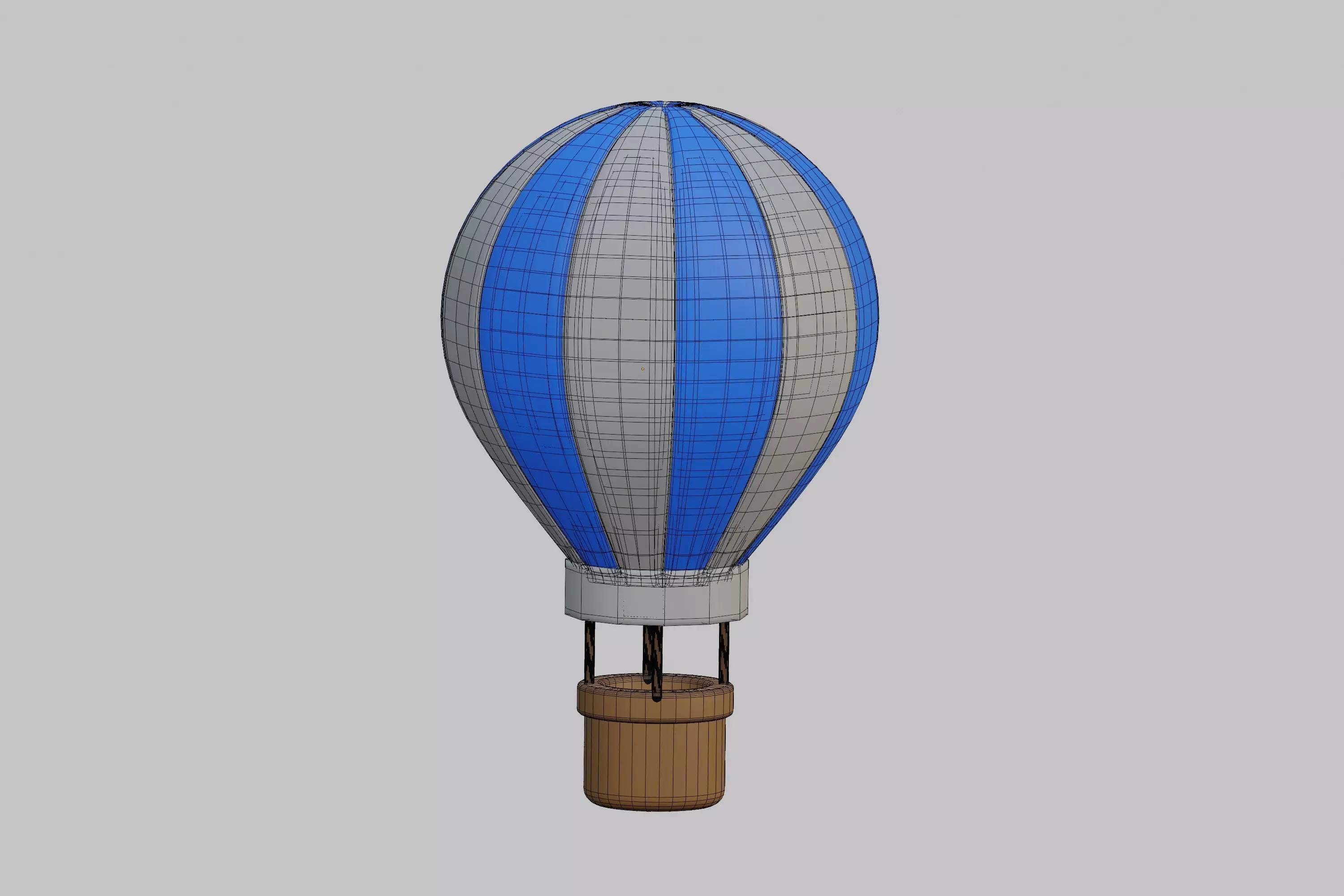 Hot Air Balloon cartoon Low-poly 3D model_7