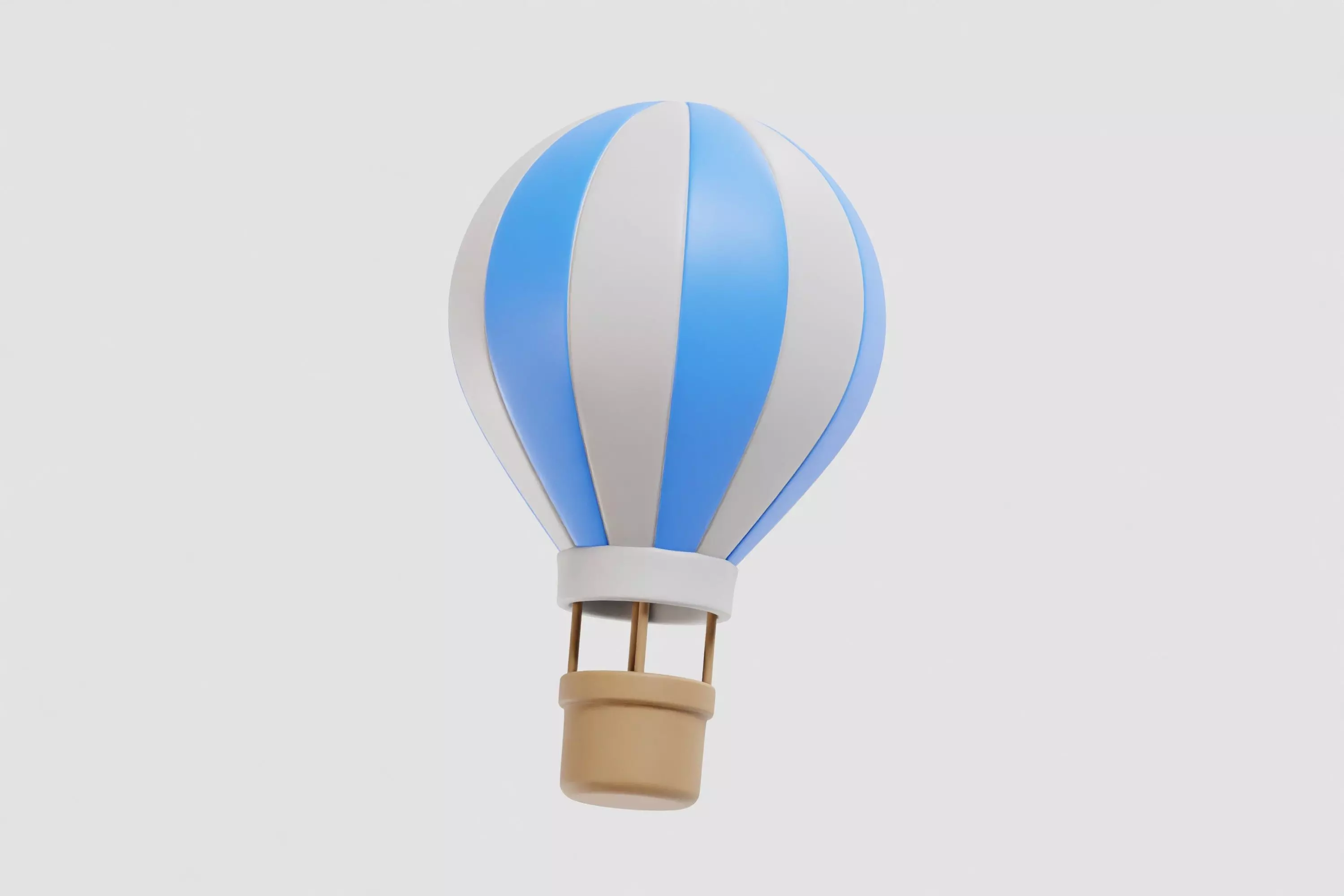 Hot Air Balloon cartoon Low-poly 3D model_5