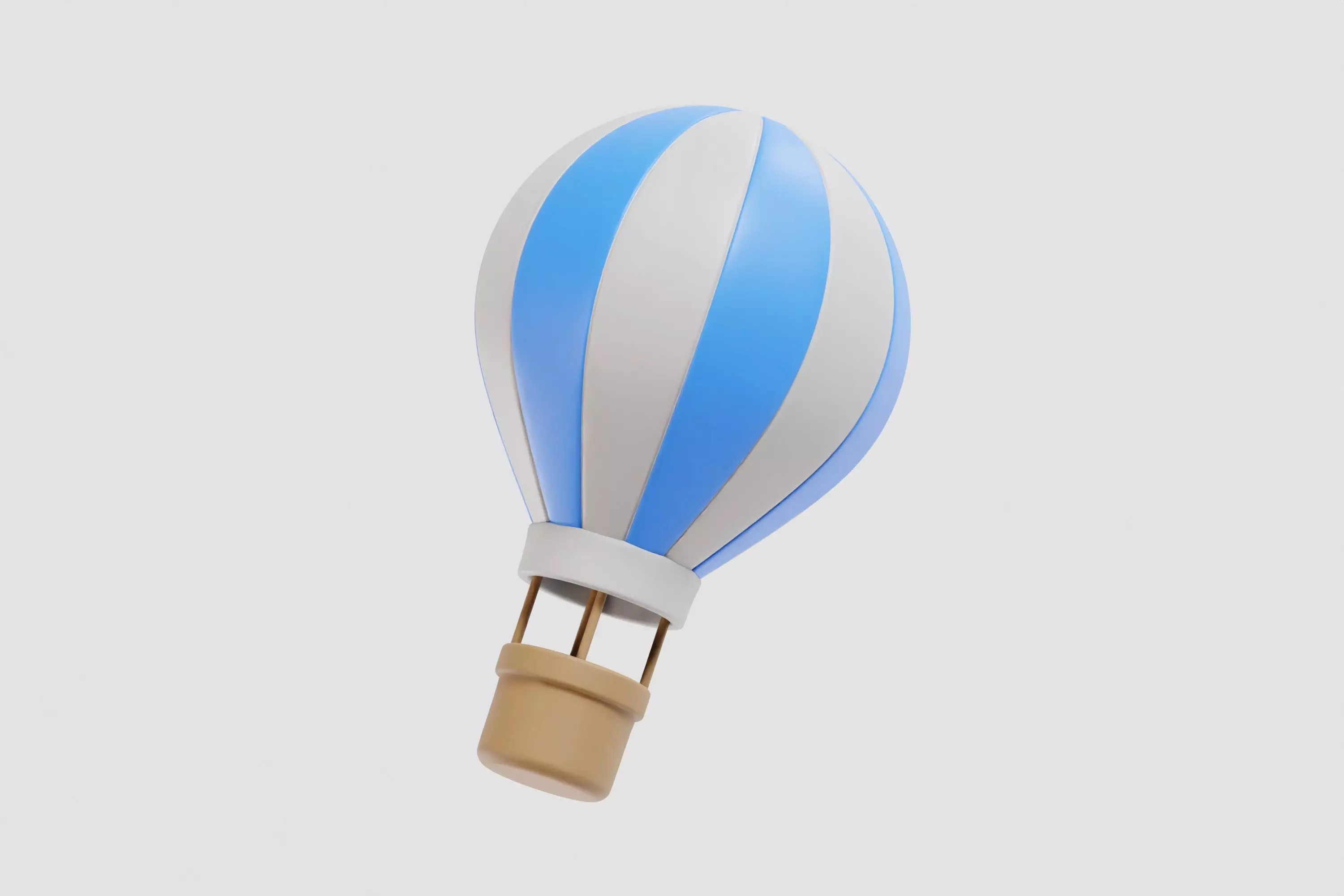Hot Air Balloon cartoon Low-poly 3D model_4
