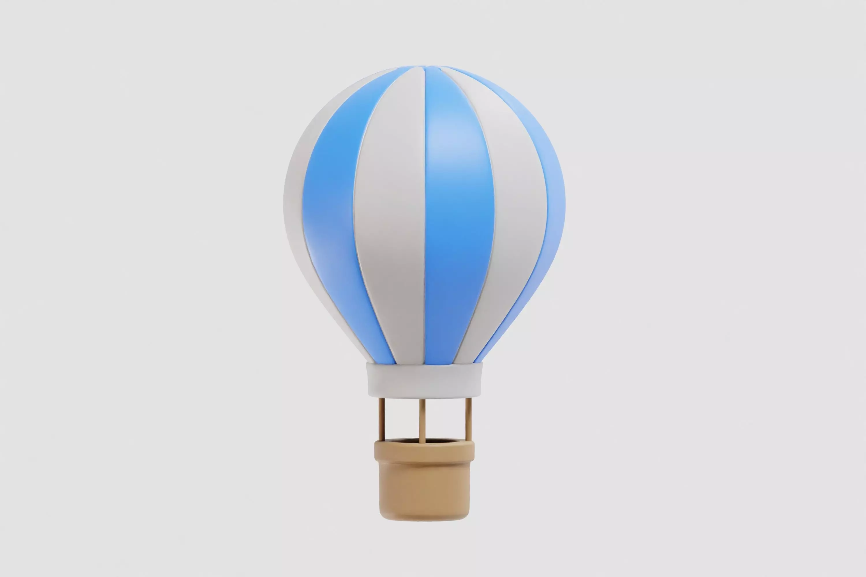 Hot Air Balloon cartoon Low-poly 3D model_0