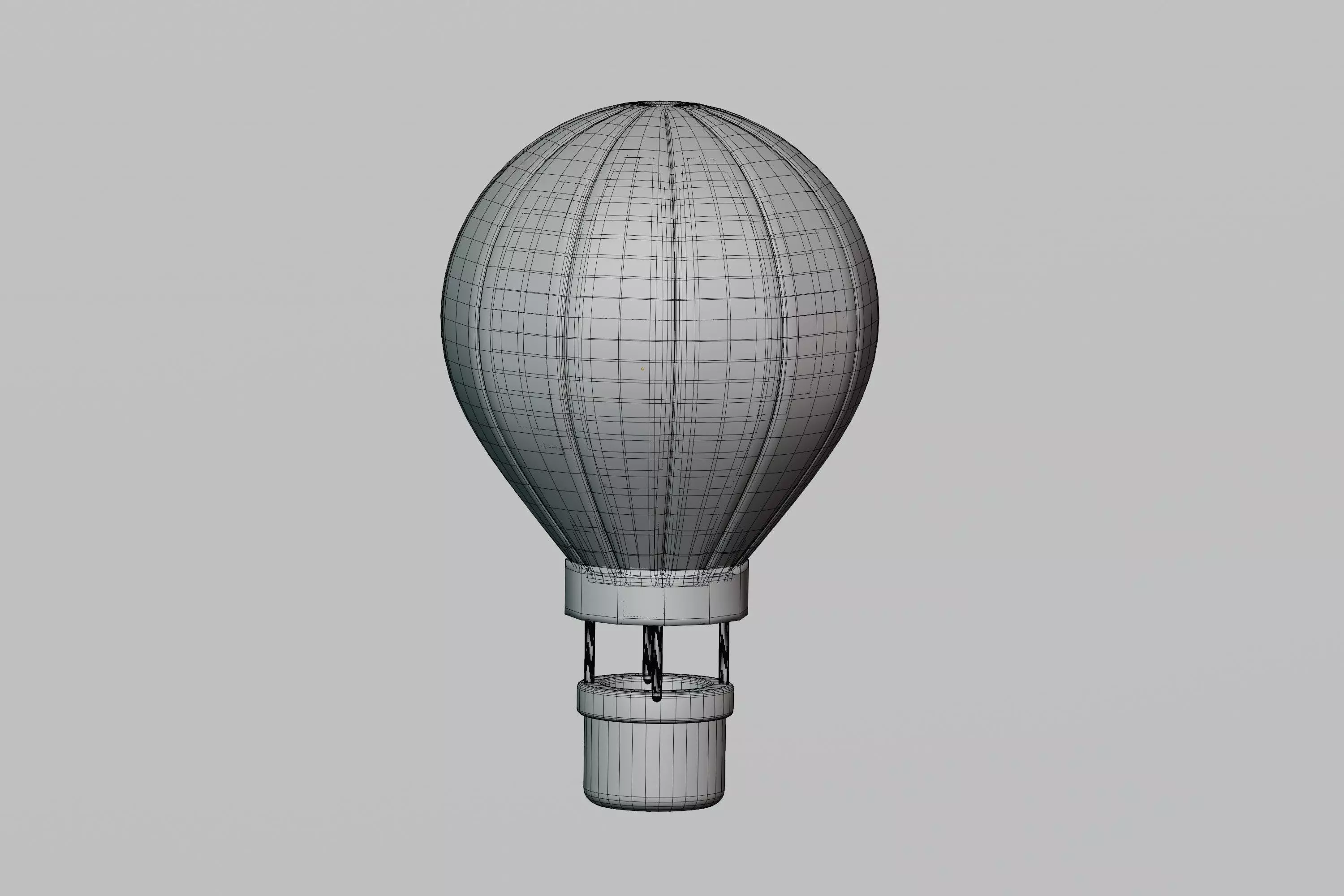 Hot Air Balloon cartoon Low-poly 3D model_6
