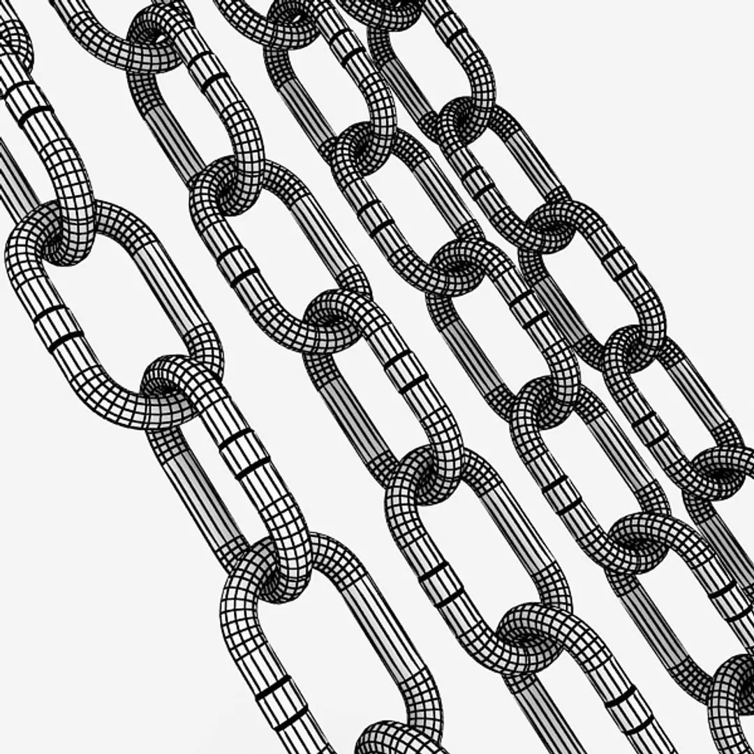 Old Chain Low-poly 3D model_3