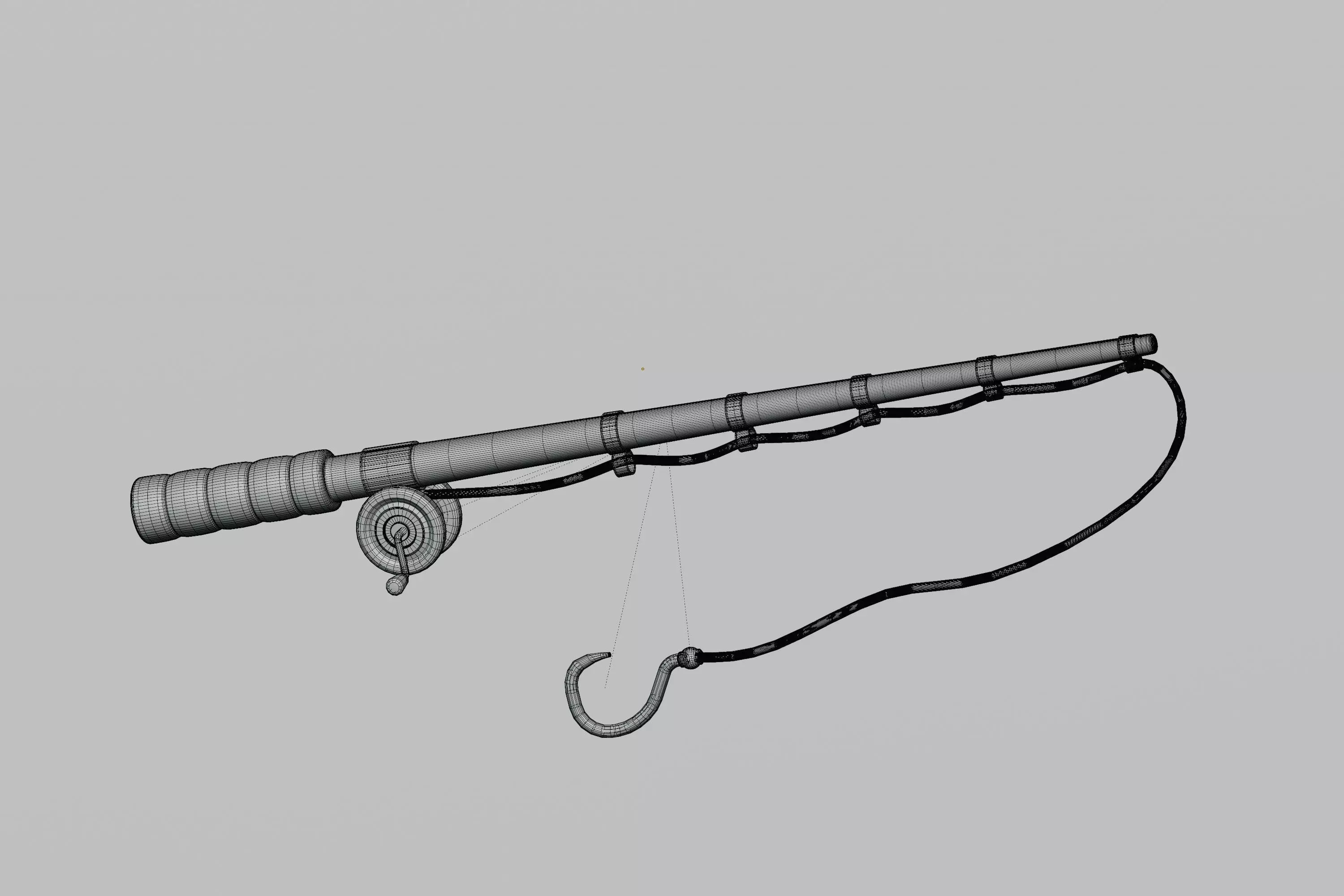Cartoon Fishing Rod Low-poly 3D model_6