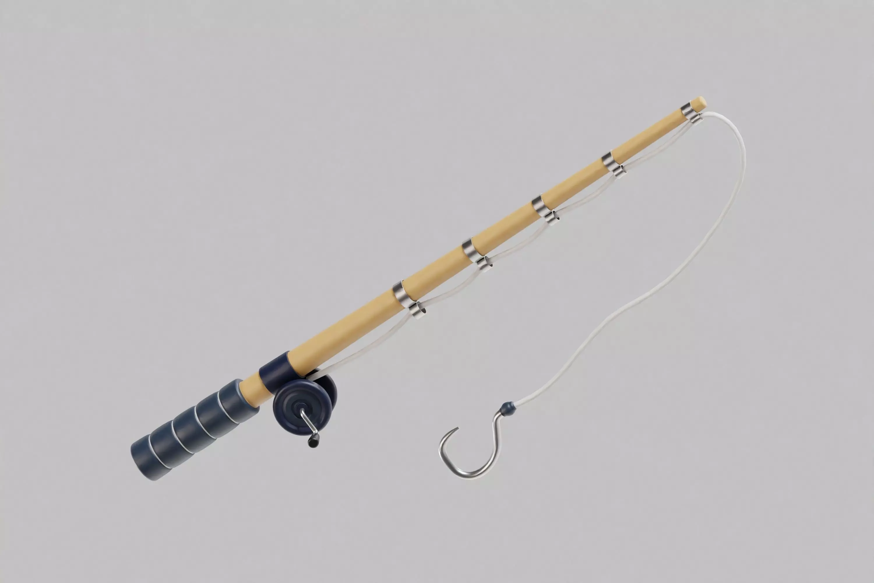 Cartoon Fishing Rod Low-poly 3D model_1