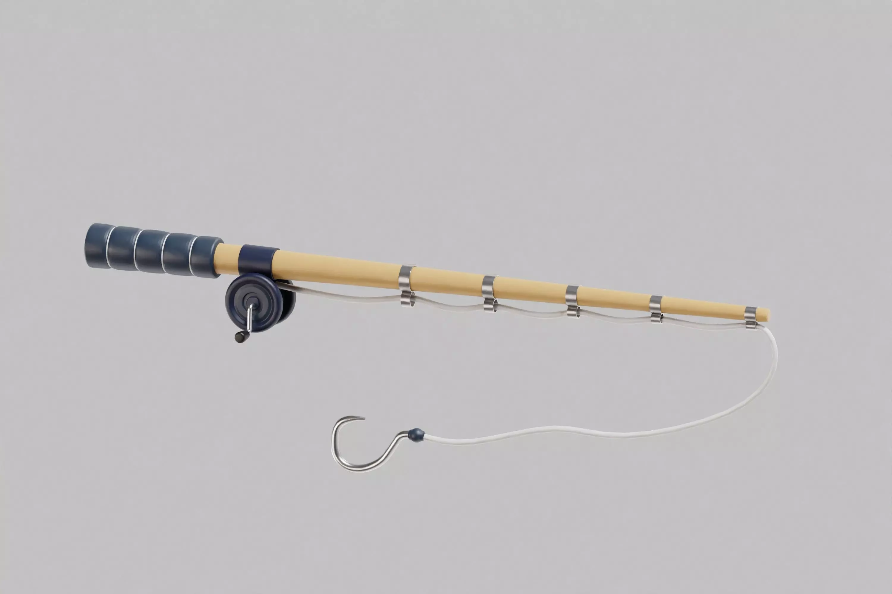 Cartoon Fishing Rod Low-poly 3D model_3