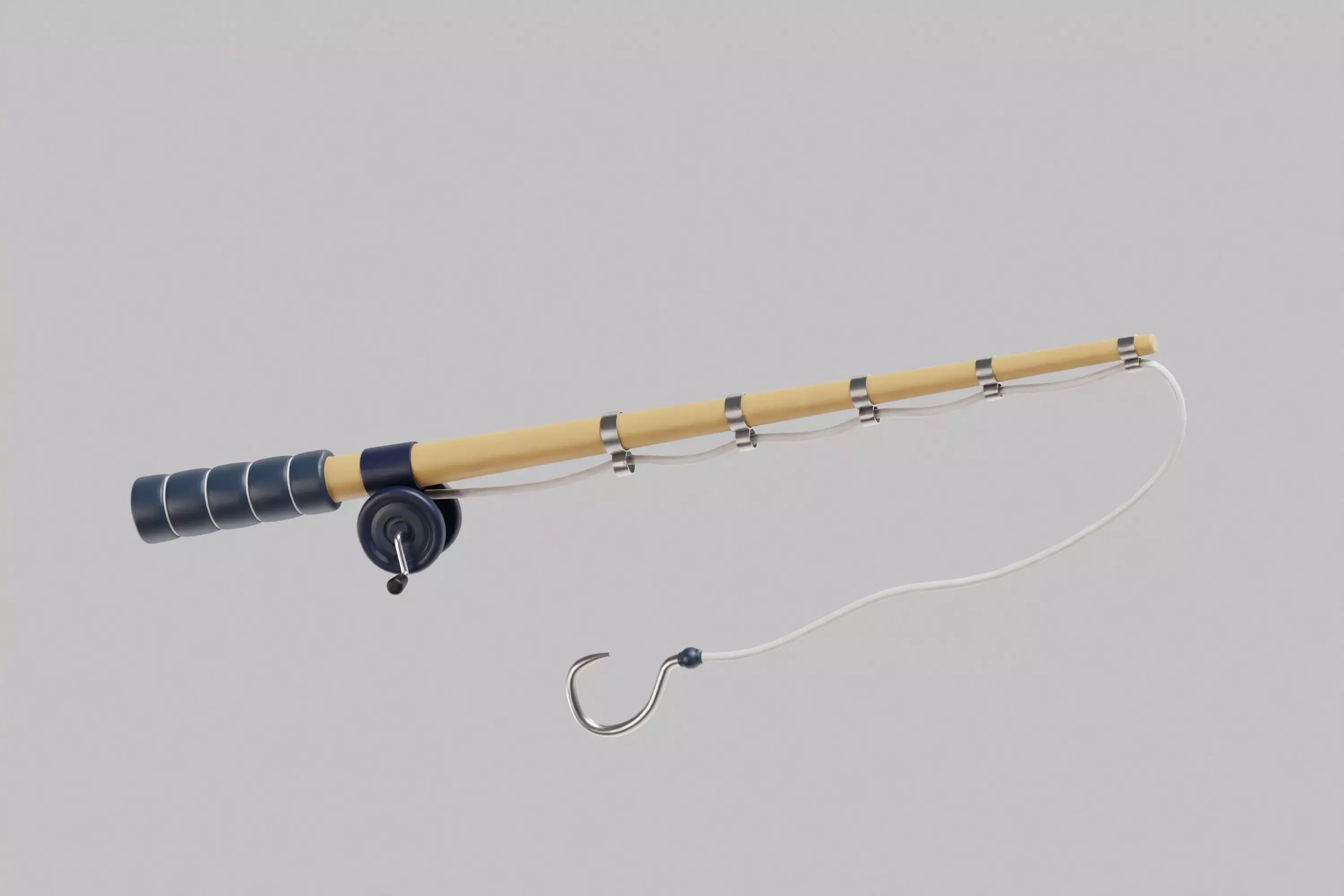 Cartoon Fishing Rod Low-poly 3D model_5