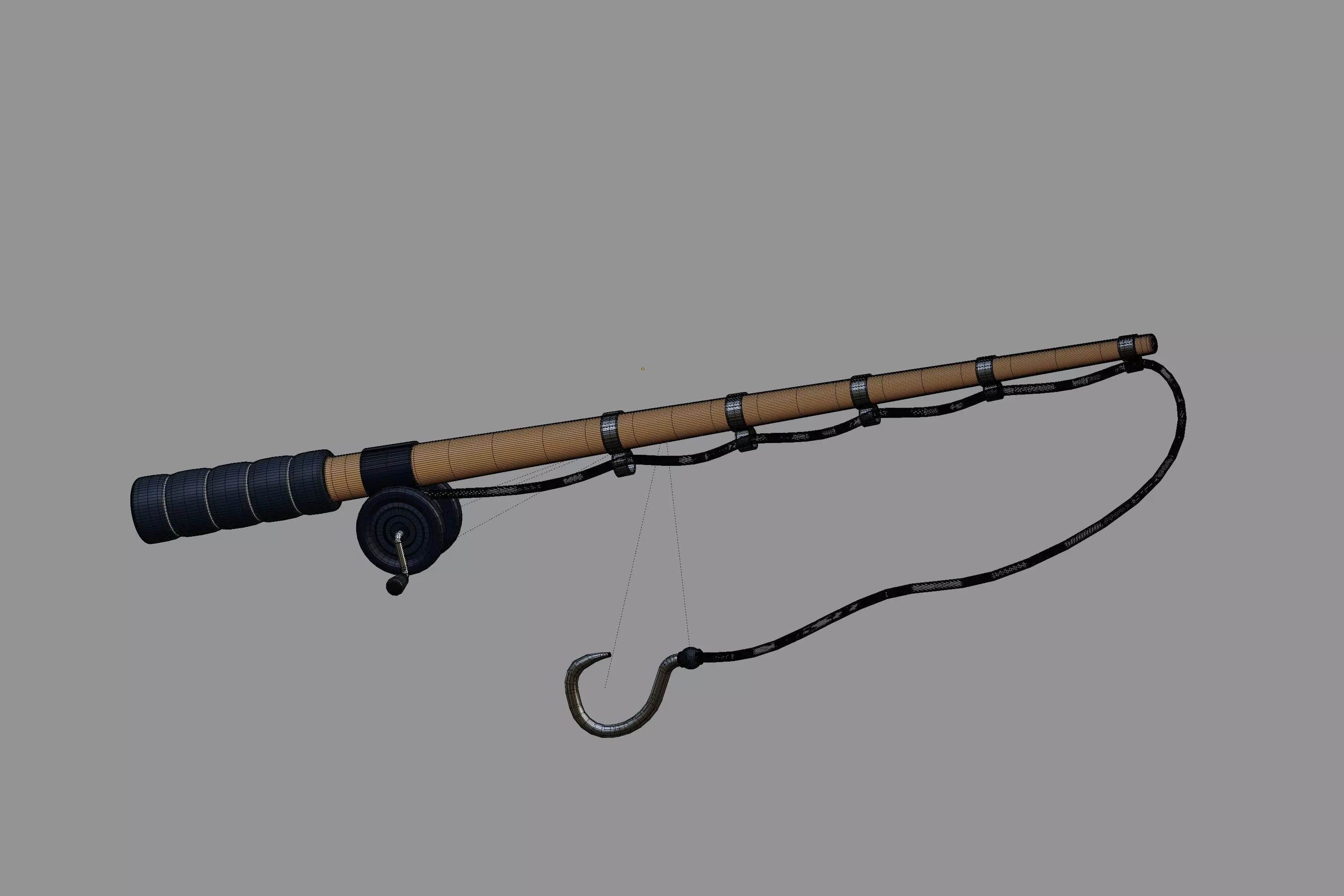 Cartoon Fishing Rod Low-poly 3D model_7