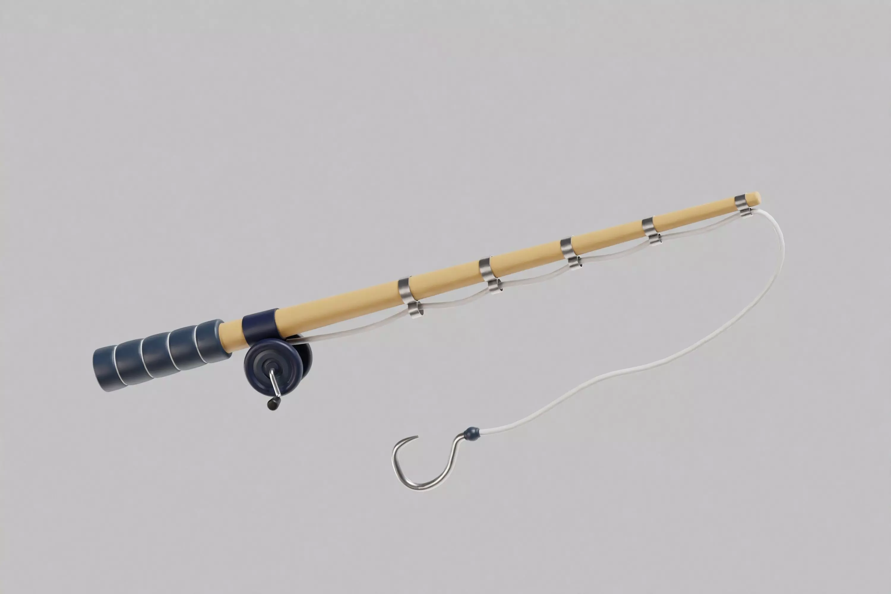 Cartoon Fishing Rod Low-poly 3D model_4
