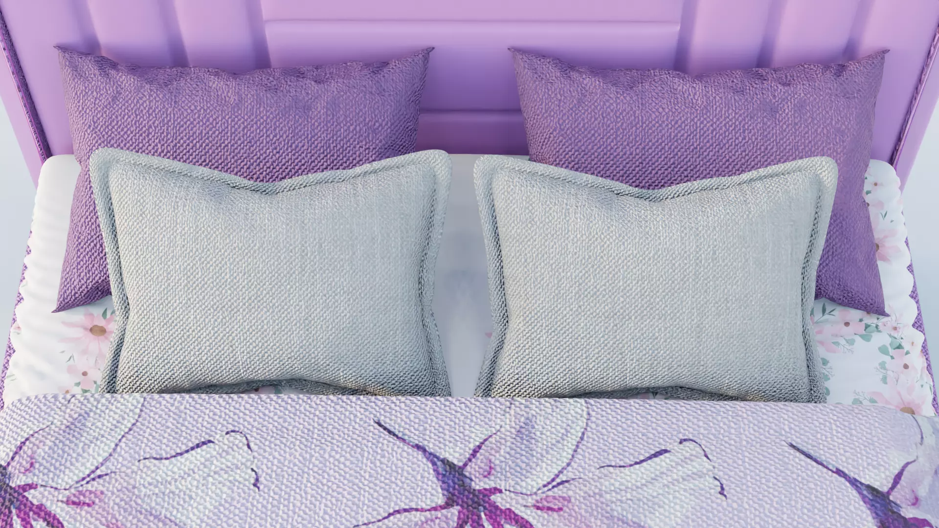 Penchat Markurio Bed Low-poly 3D model_7