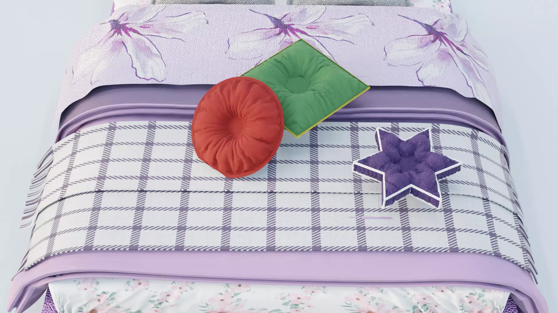 Penchat Markurio Bed Low-poly 3D model_4