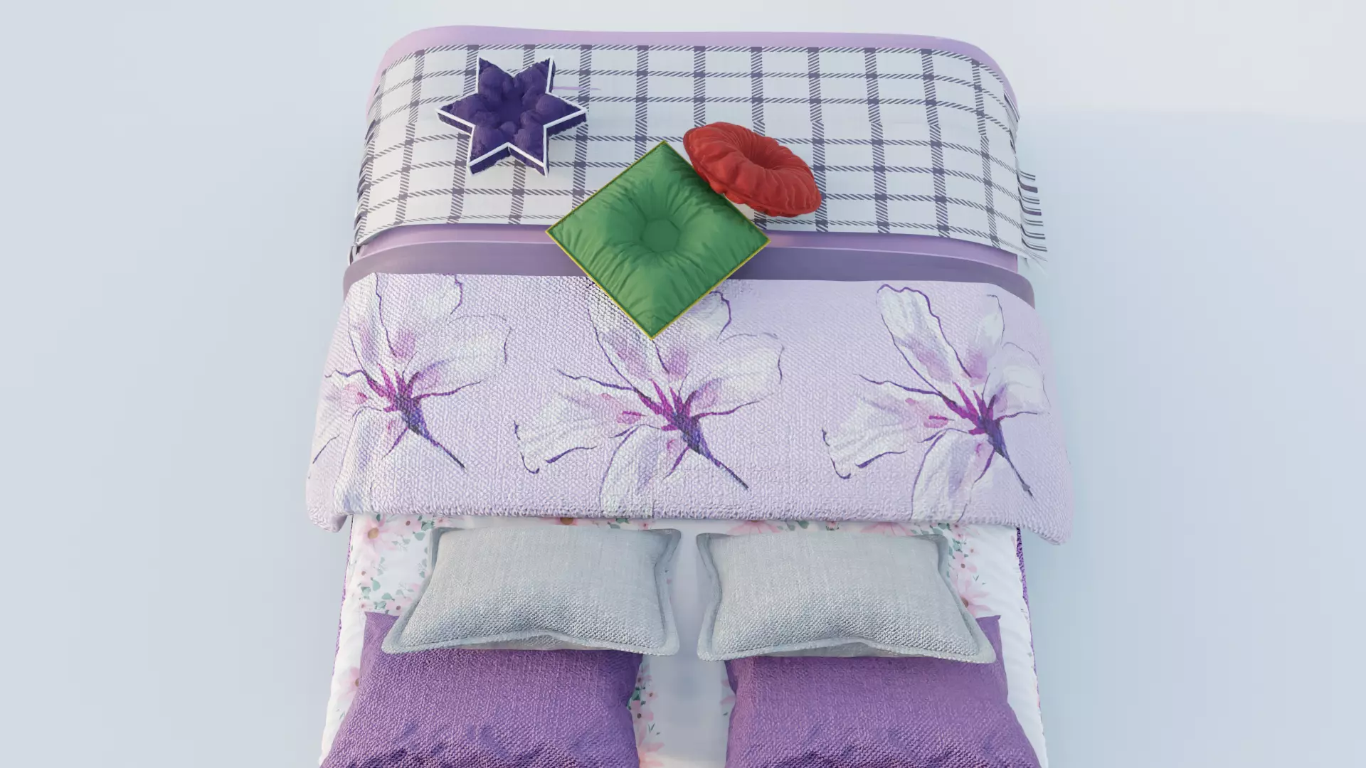 Penchat Markurio Bed Low-poly 3D model_8