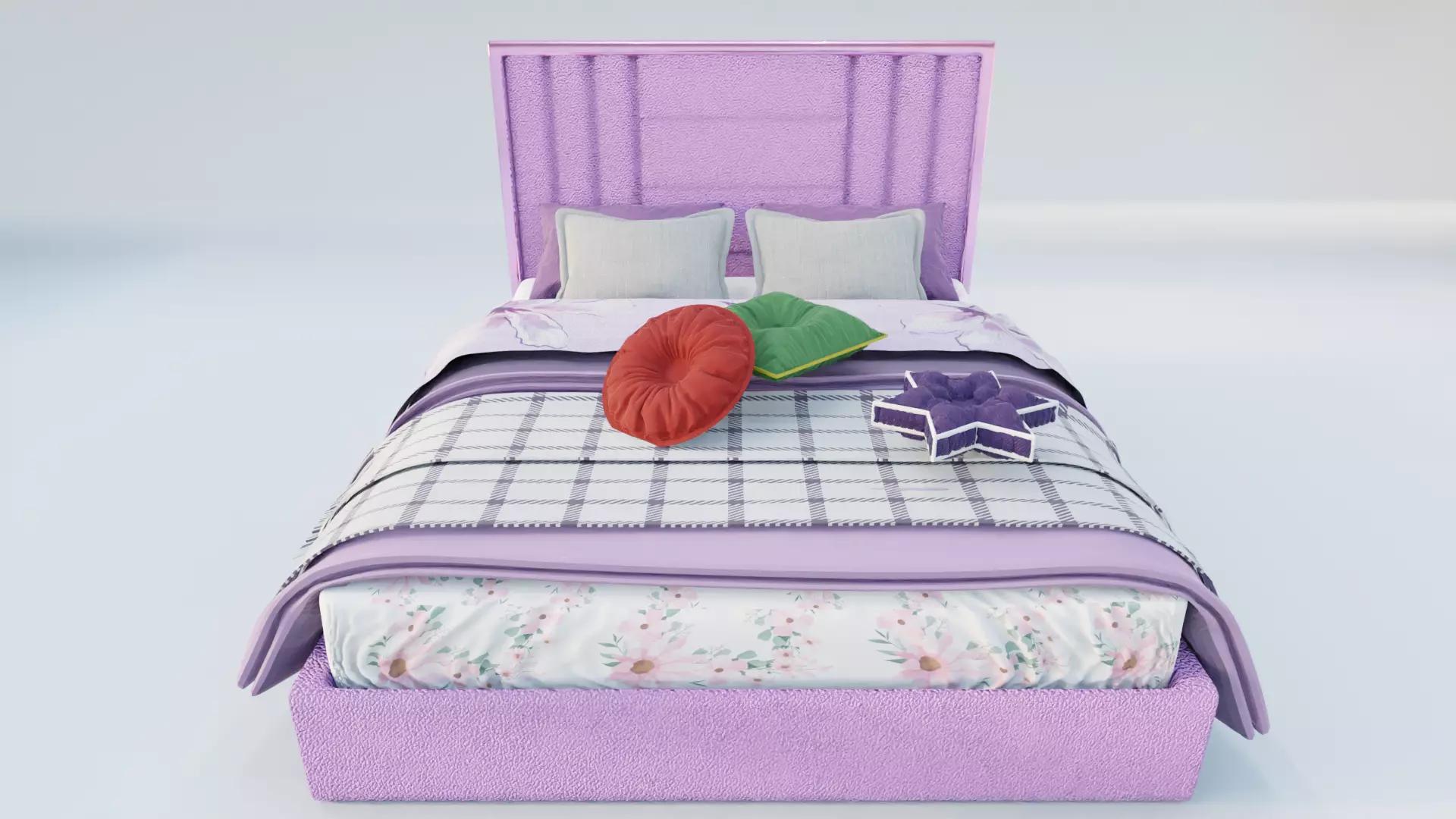 Penchat Markurio Bed Low-poly 3D model_10