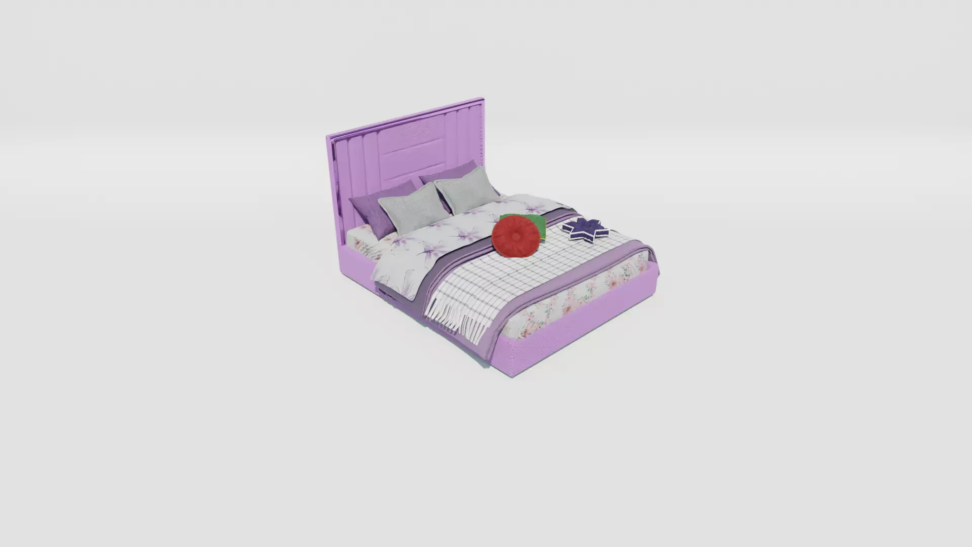 Penchat Markurio Bed Low-poly 3D model_0