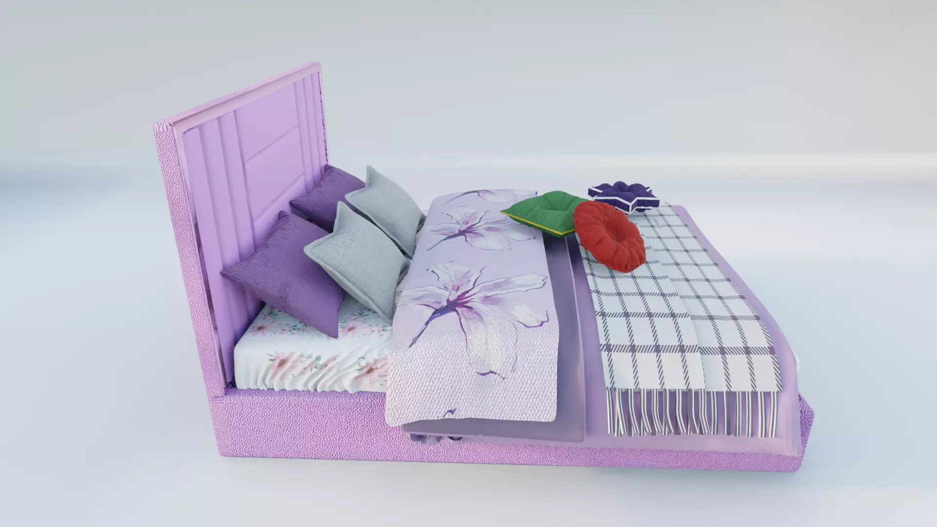 Penchat Markurio Bed Low-poly 3D model_9