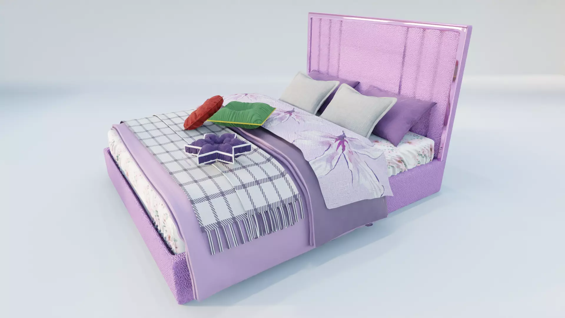 Penchat Markurio Bed Low-poly 3D model_1