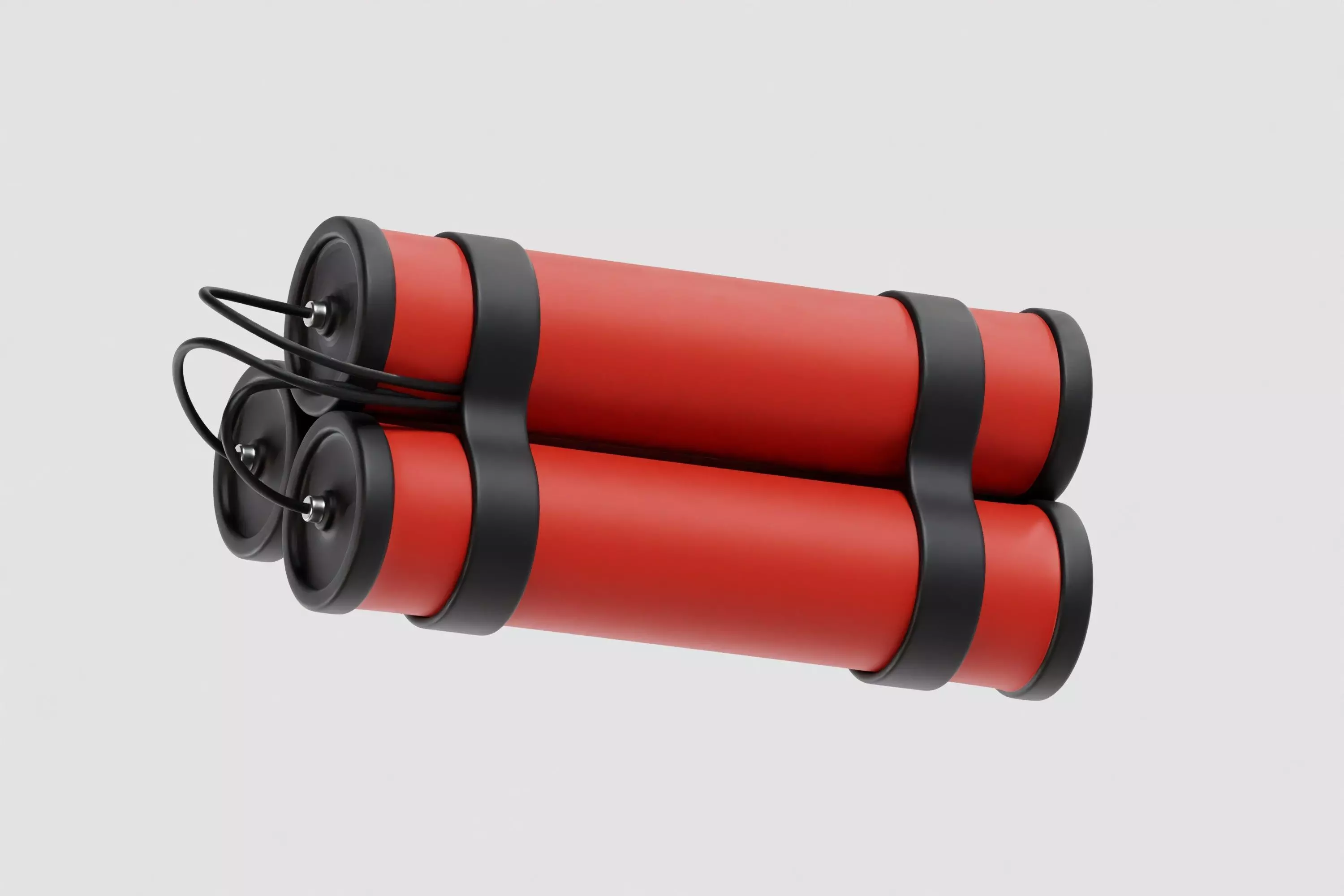 Time bomb wired with TNT cartoon Low-poly 3D model_3