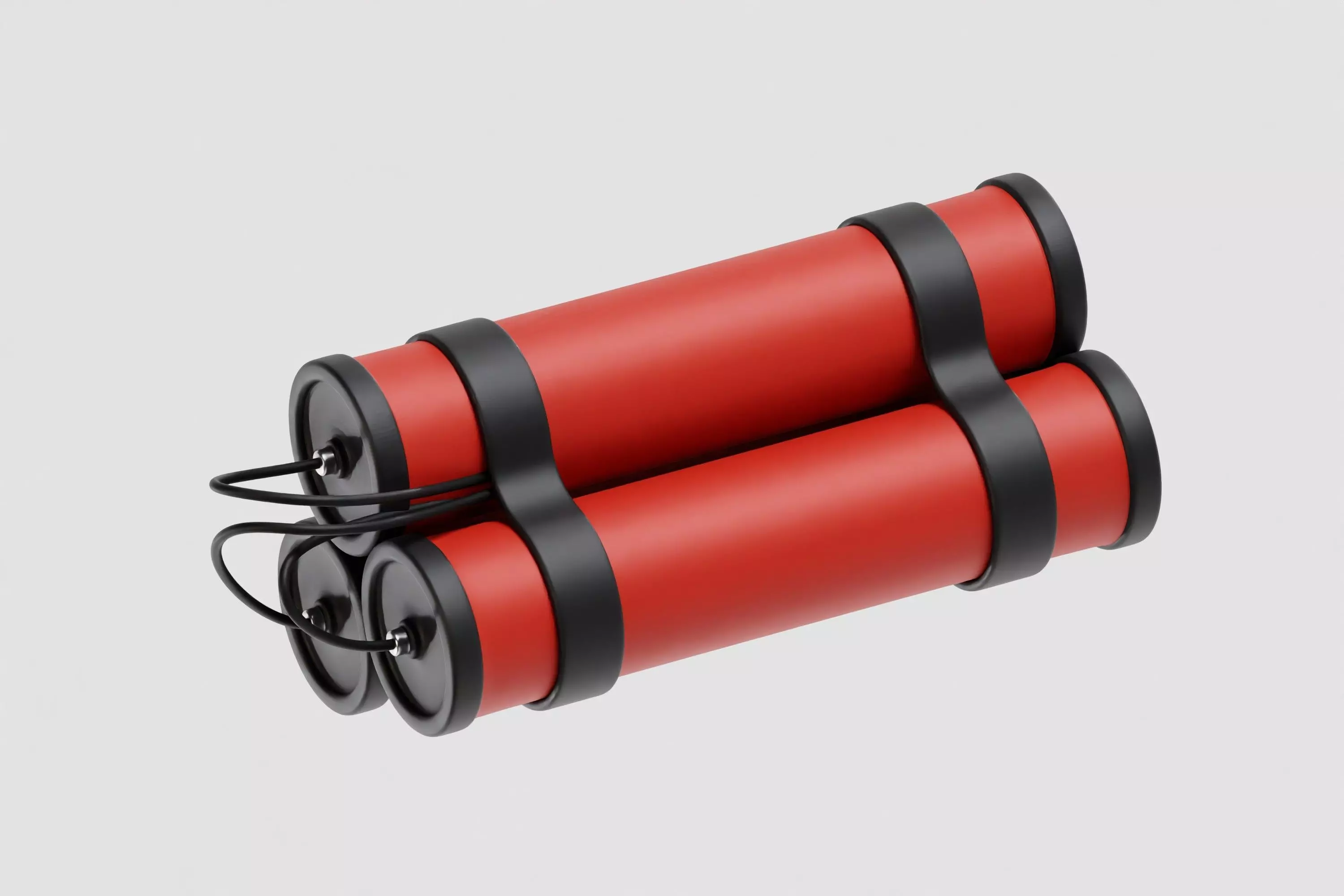 Time bomb wired with TNT cartoon Low-poly 3D model_4