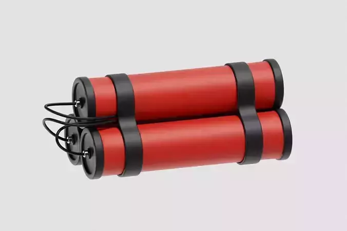 Time bomb wired with TNT cartoon