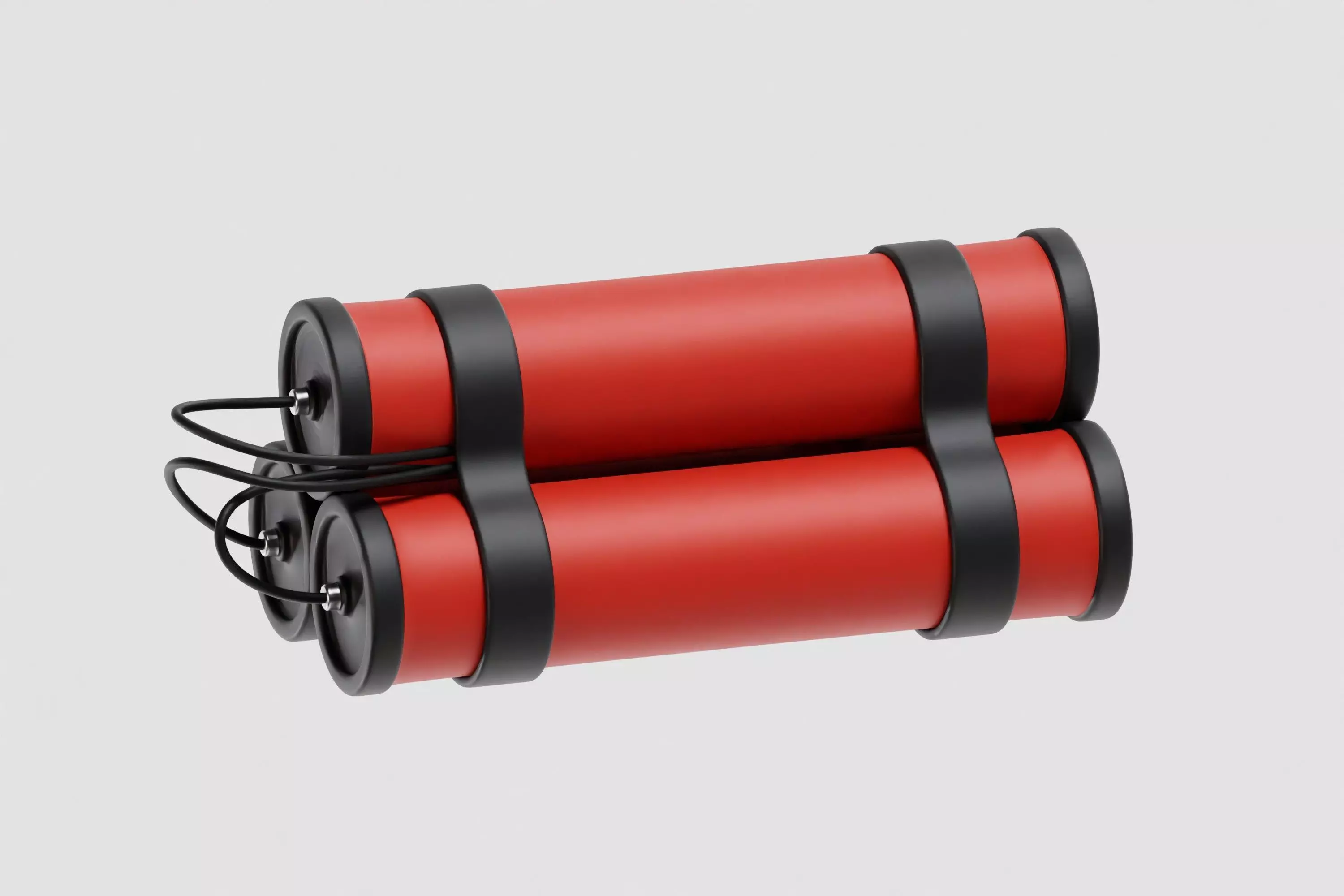 Time bomb wired with TNT cartoon Low-poly 3D model_0