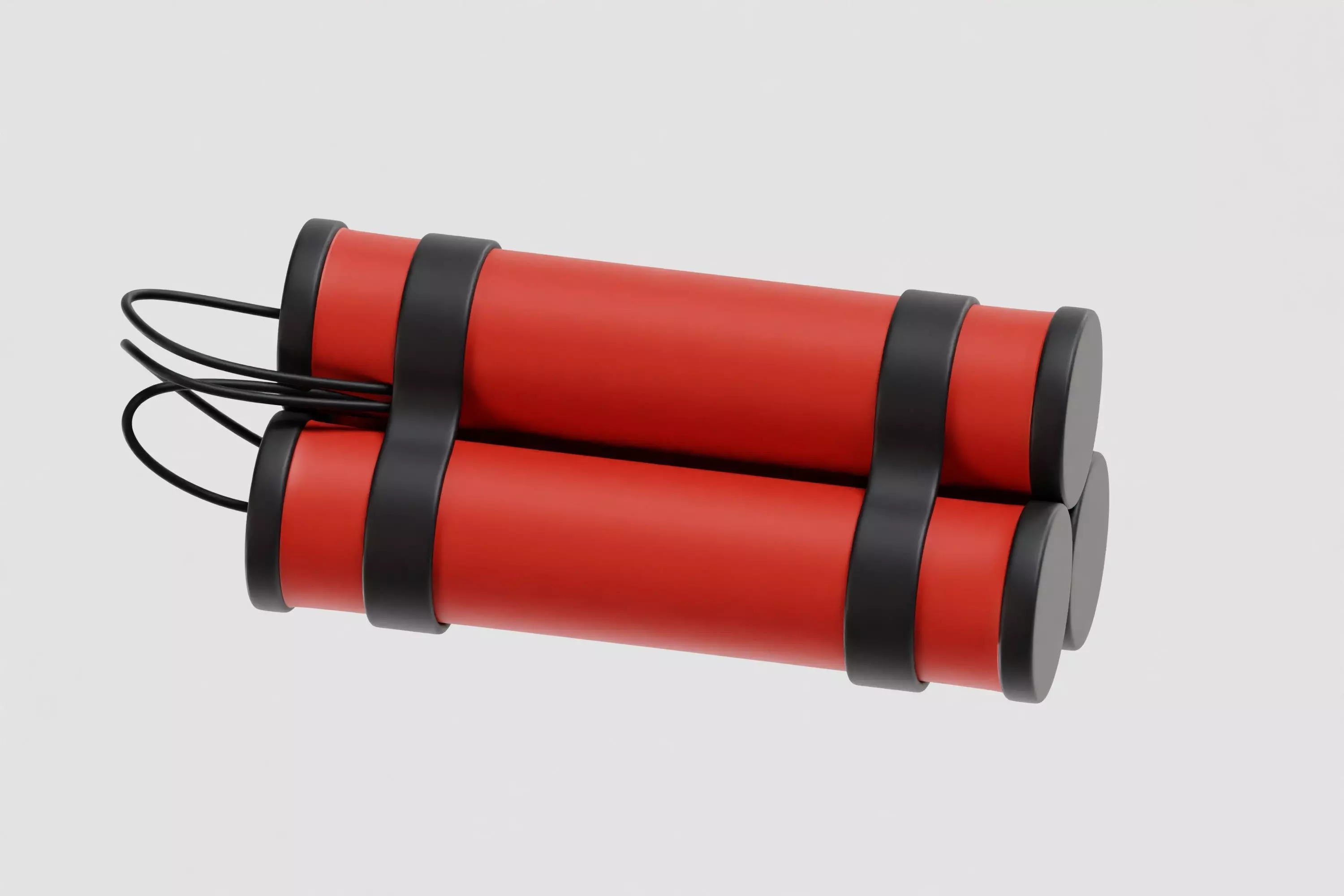 Time bomb wired with TNT cartoon Low-poly 3D model_2