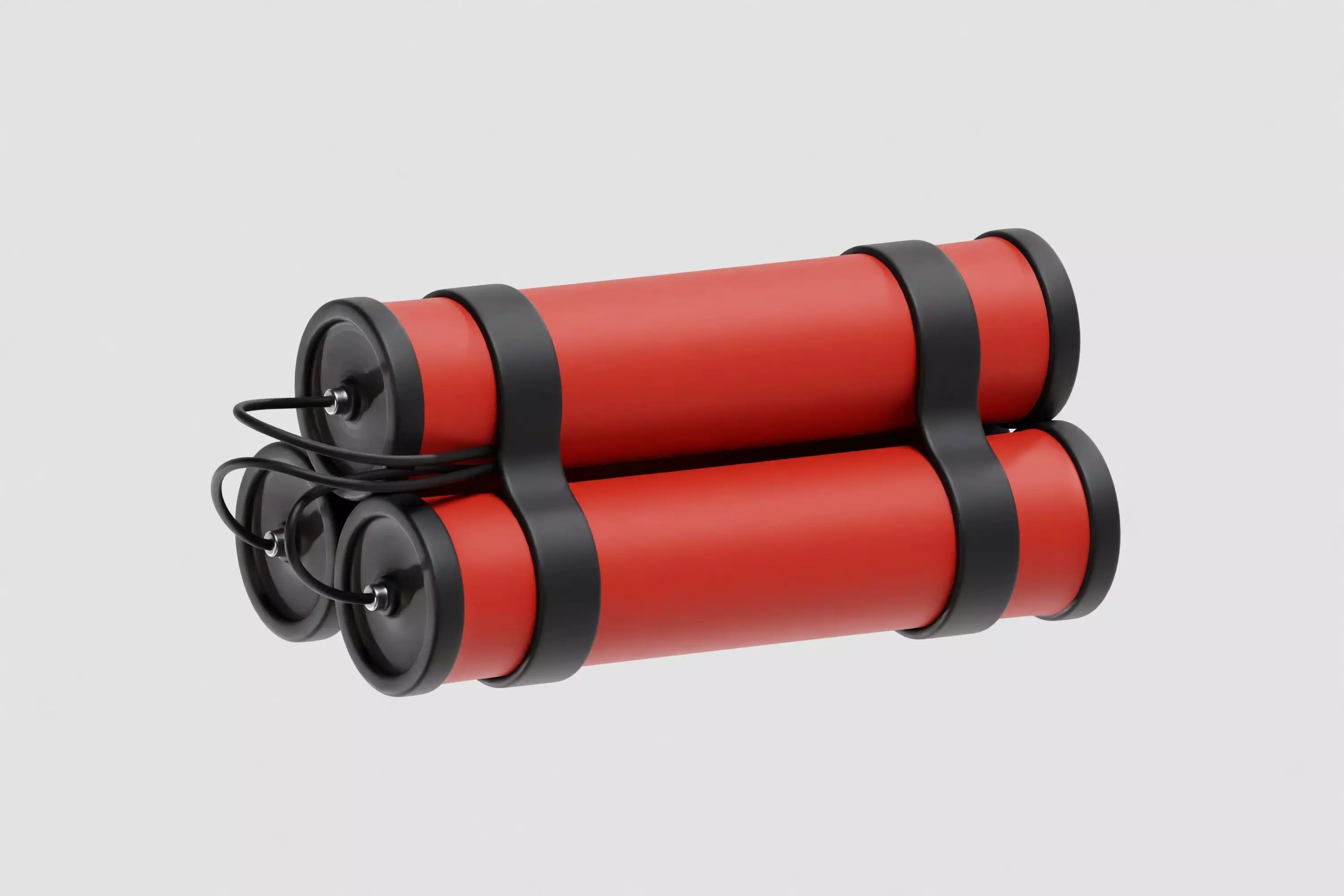 Time bomb wired with TNT cartoon Low-poly 3D model_1