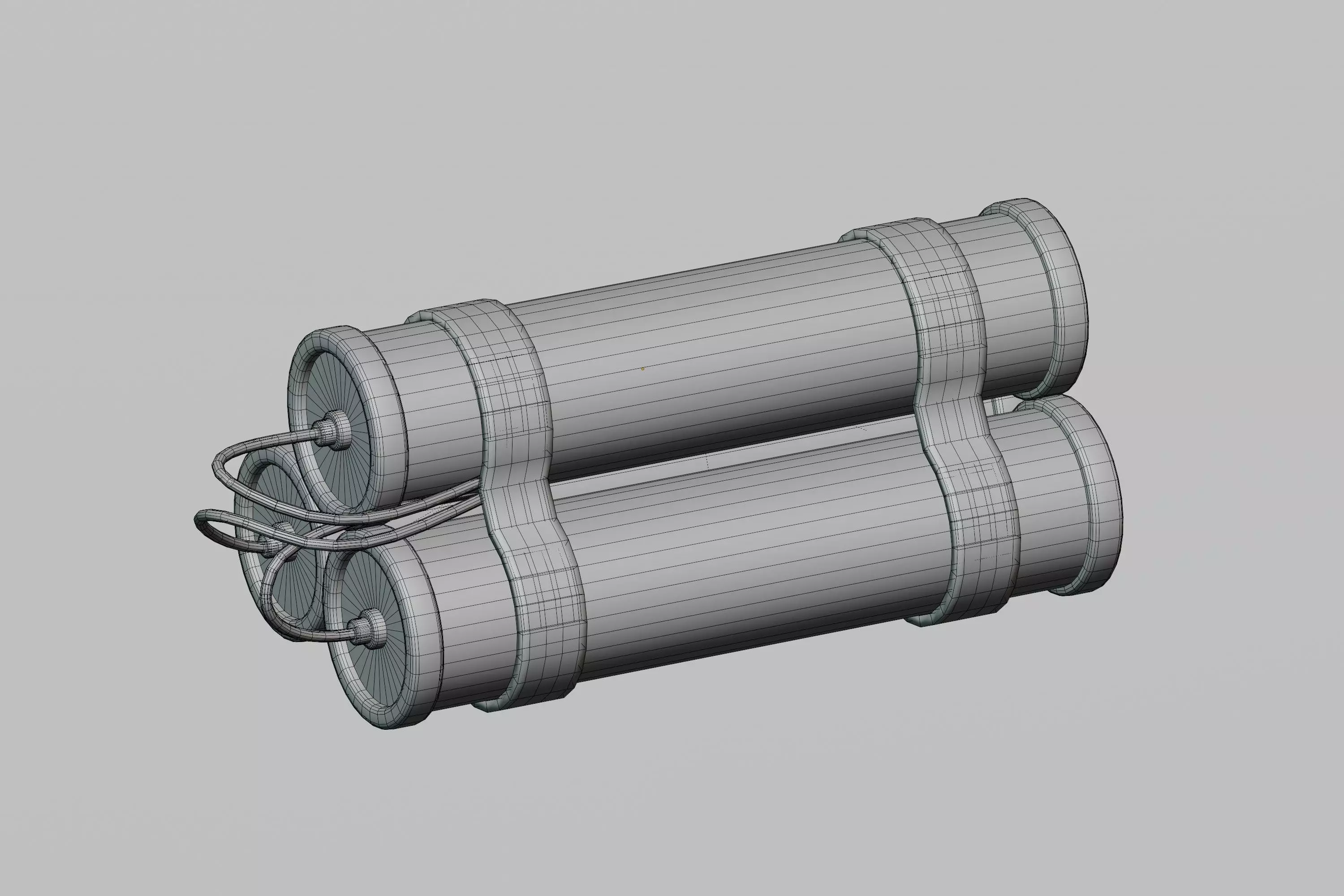 Time bomb wired with TNT cartoon Low-poly 3D model_6