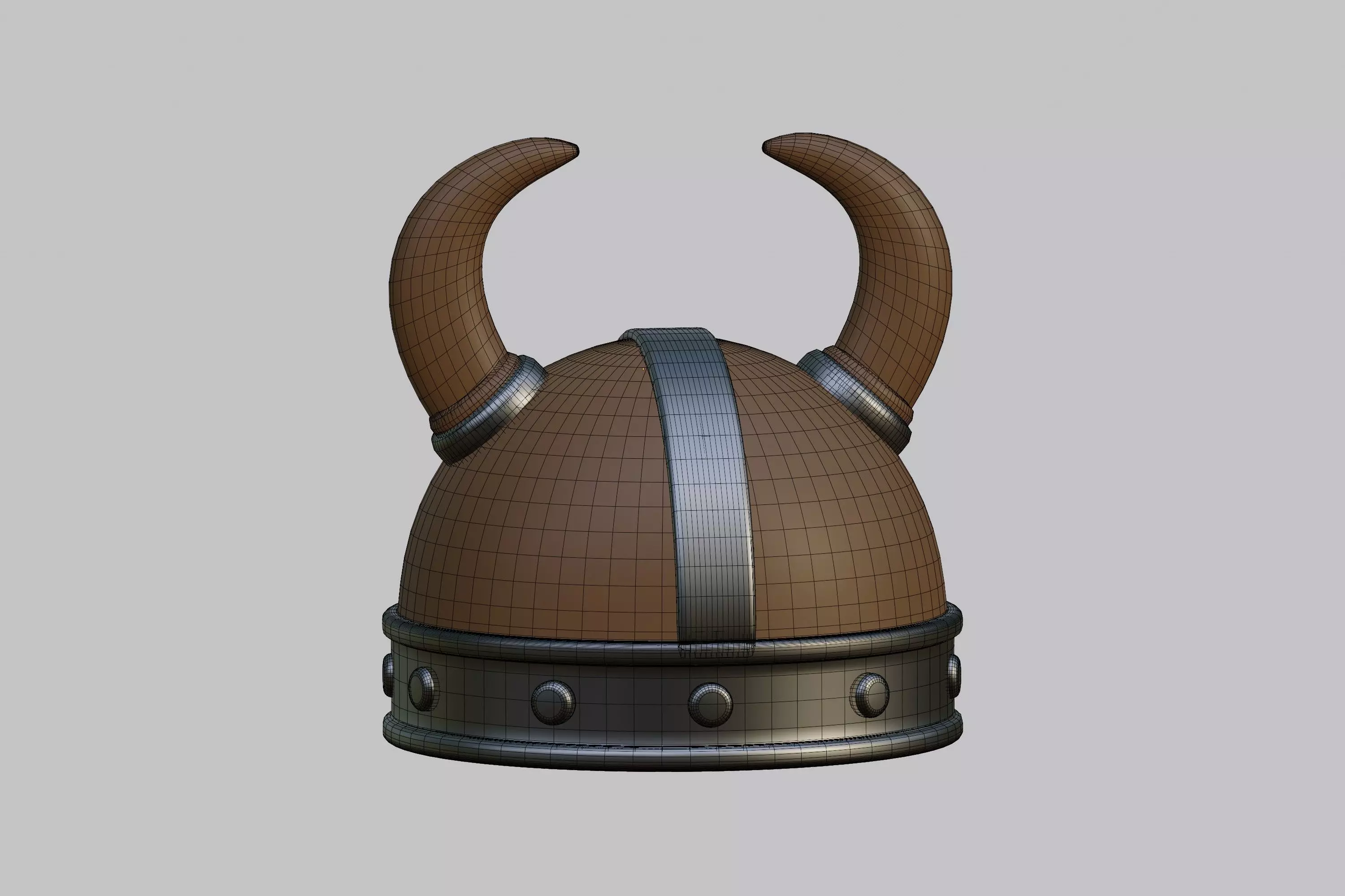 Viking Helmet cartoon Low-poly 3D model_6