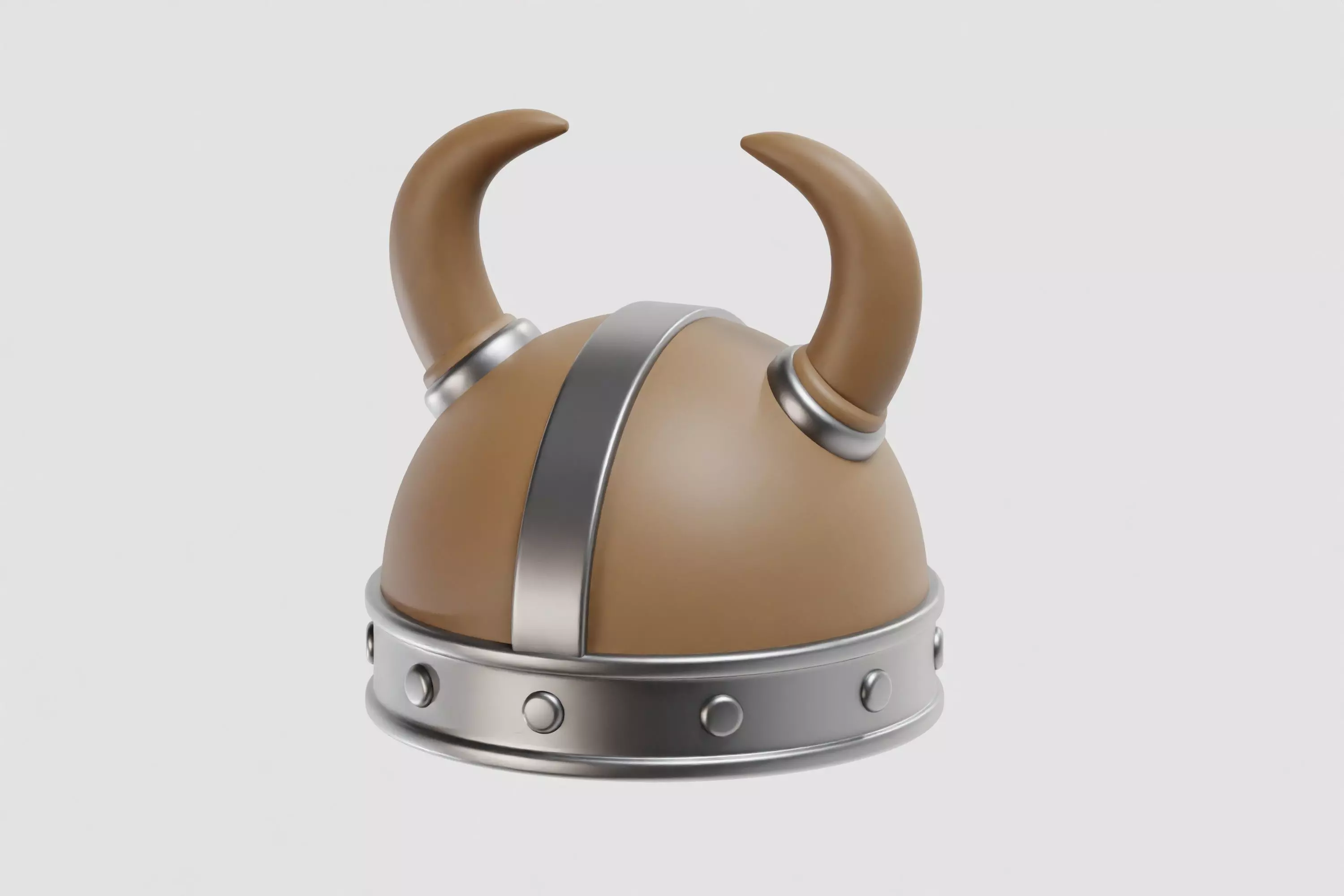 Viking Helmet cartoon Low-poly 3D model_0