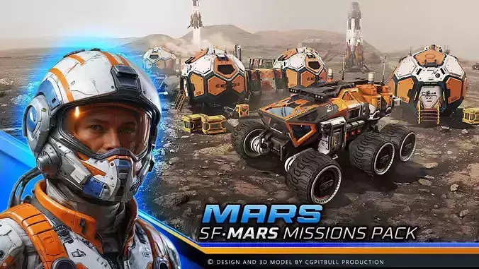 MARS Missions Pack Low-poly 3D model