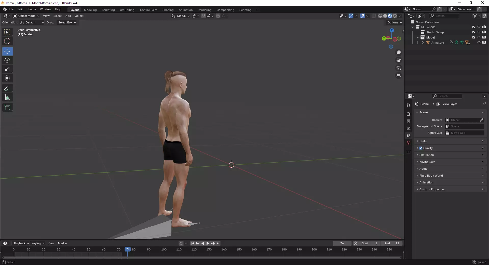 Roma - Rigged Male 3D Model Low-poly 3D model_5