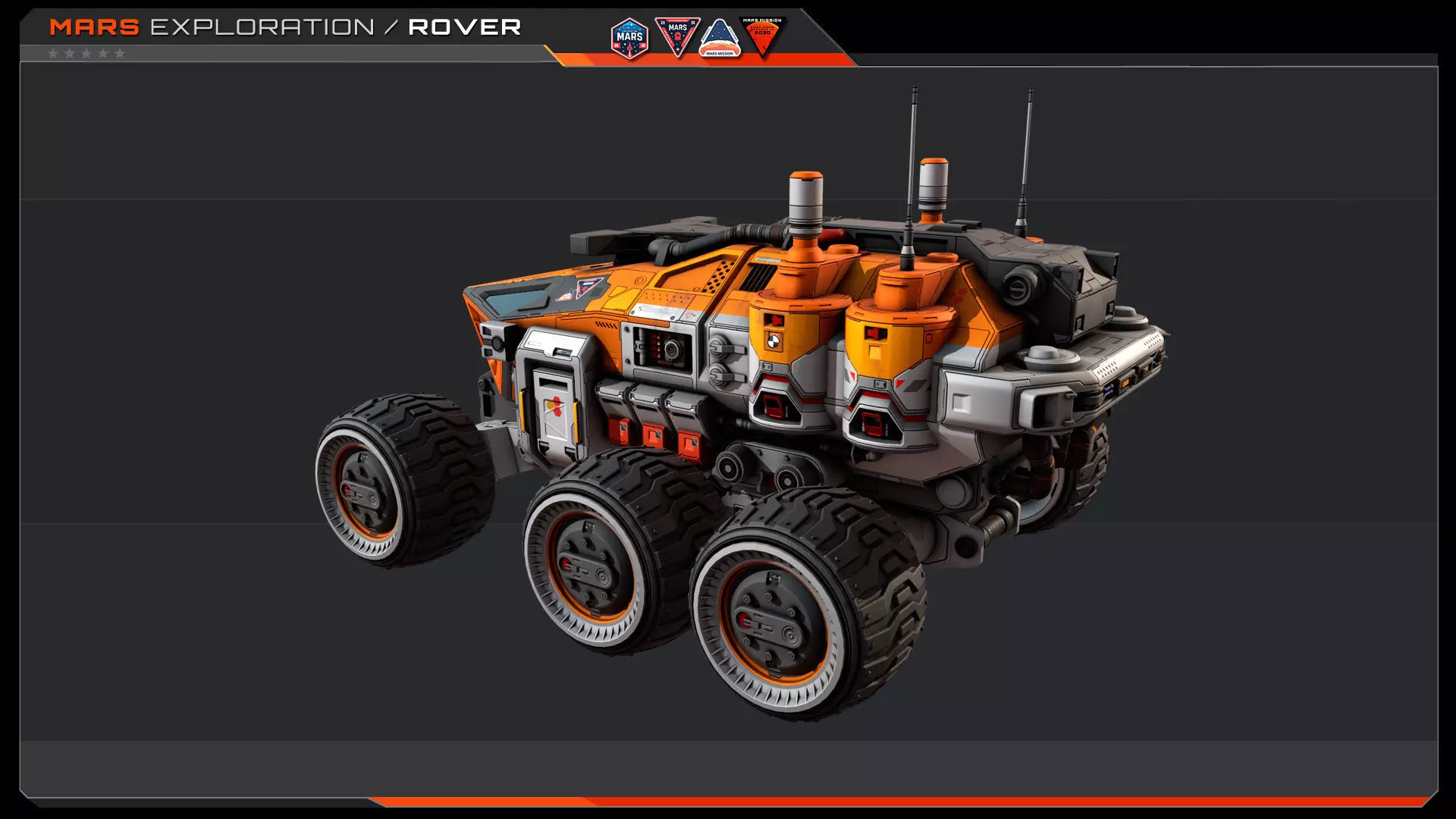 MARS Rover Low-poly 3D model_7