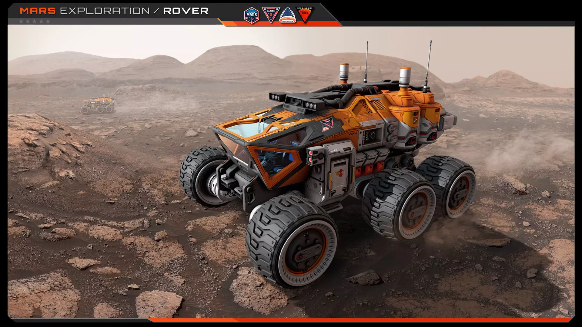 MARS Rover Low-poly 3D model_1