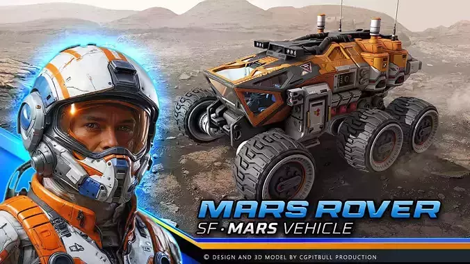 MARS Rover Low-poly 3D model