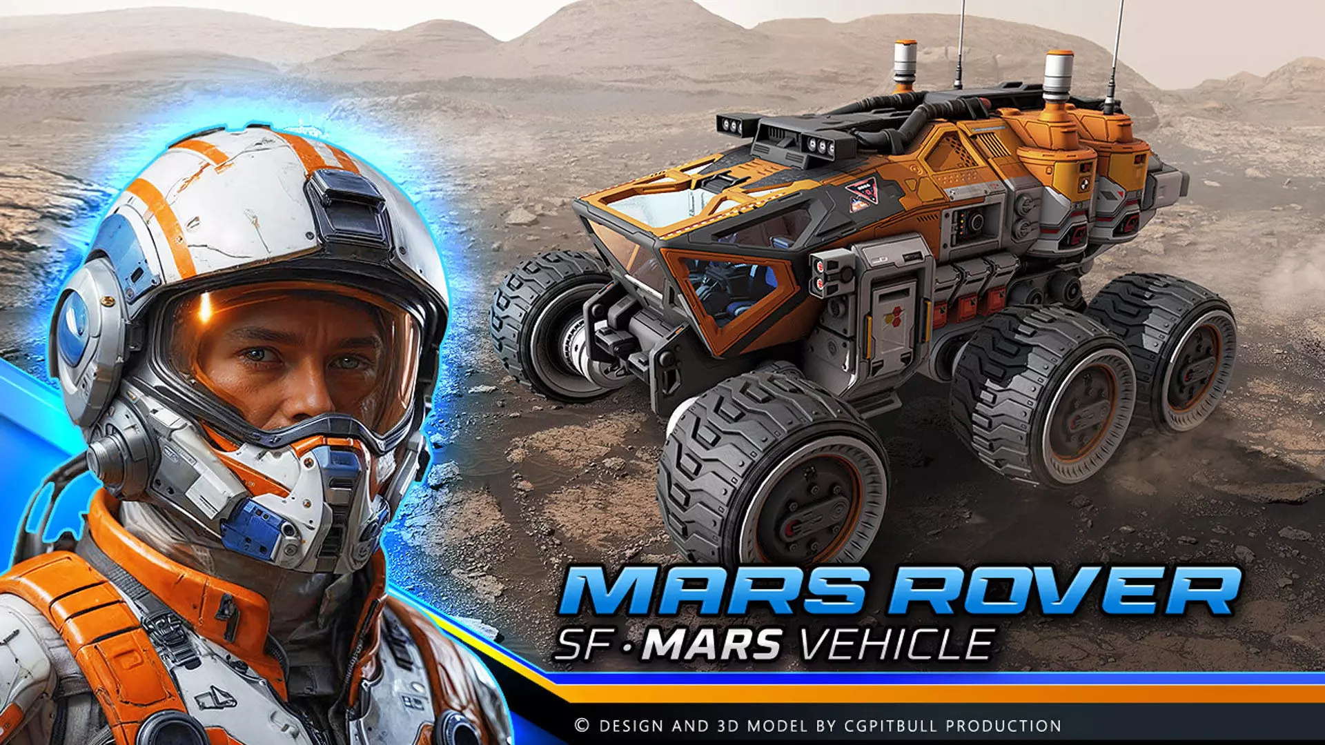 MARS Rover Low-poly 3D model_0