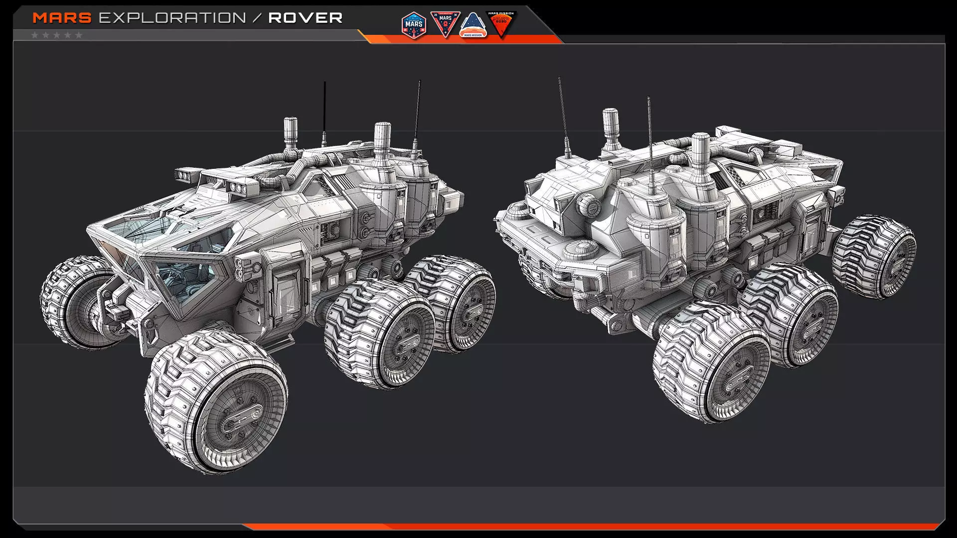 MARS Rover Low-poly 3D model_9