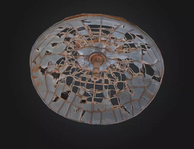 Abandoned Rusted Satellite Dish Low-poly 3D model_7