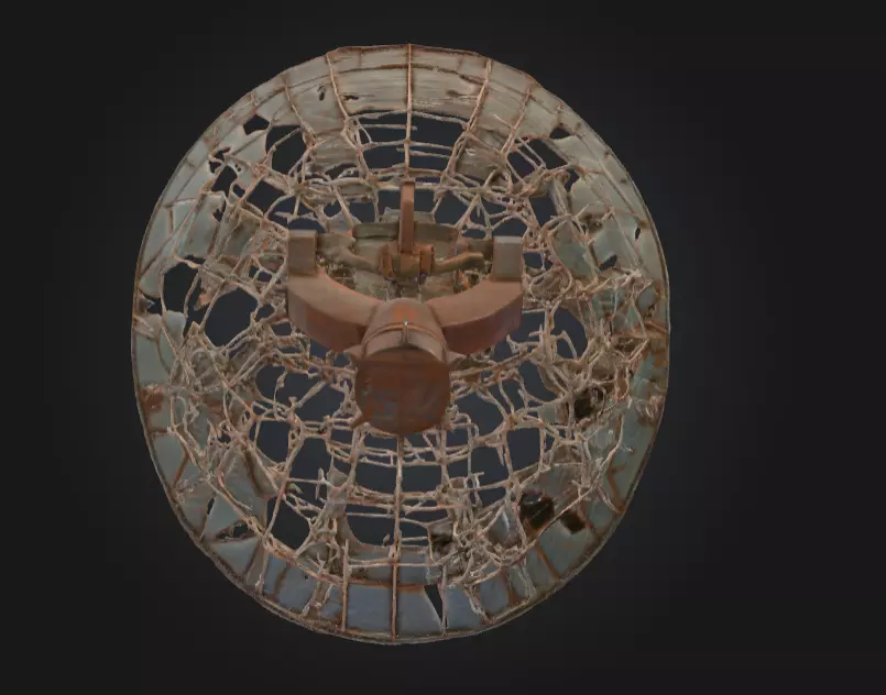 Abandoned Rusted Satellite Dish Low-poly 3D model_10